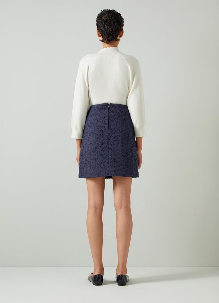 Navy tweed skirt uk online