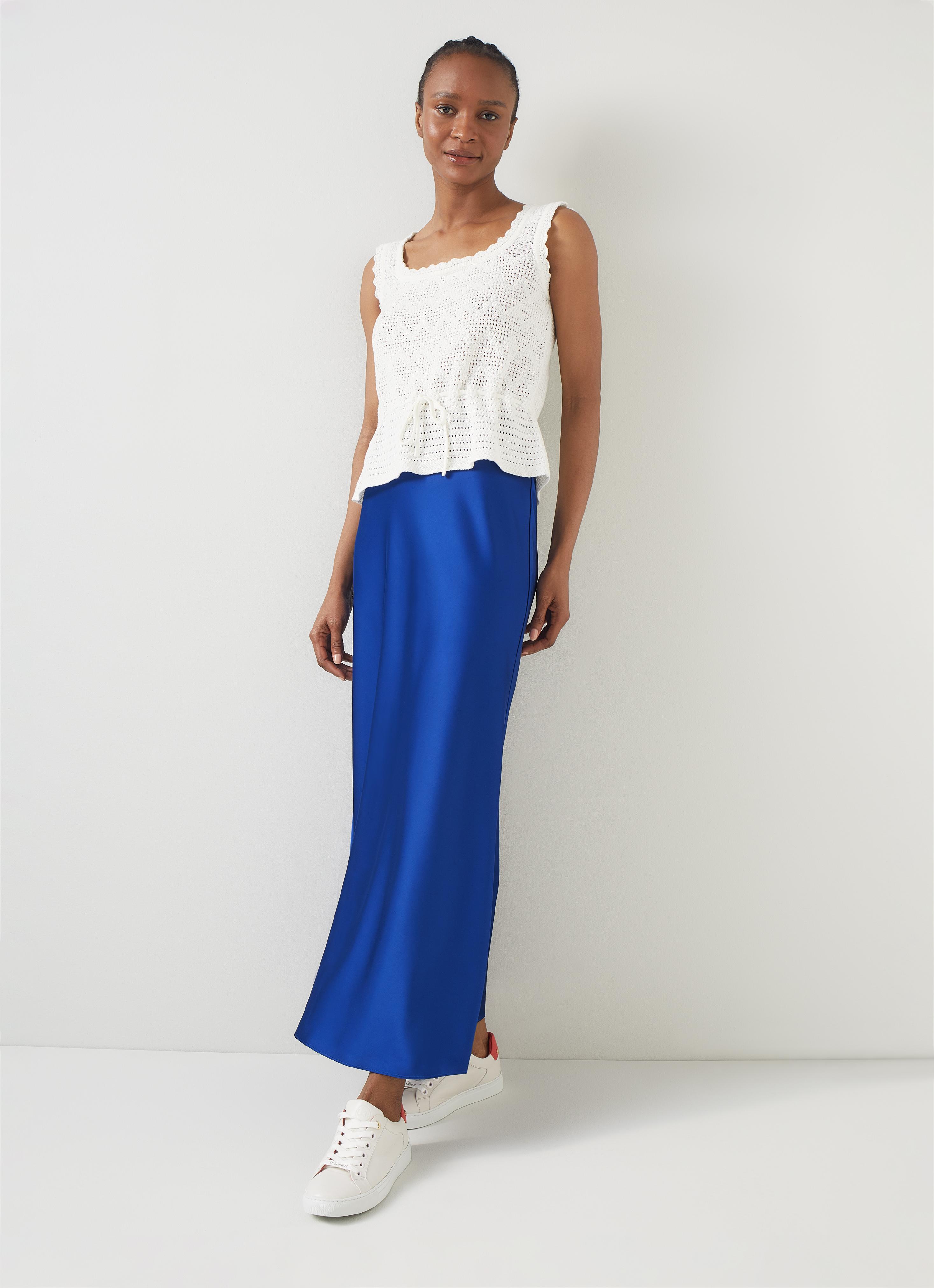 セオリー　Base Satin Aline Maxi Skirt セオリー Theory スカート BASE SATIN FLUID MAXI SK （ネイビー系