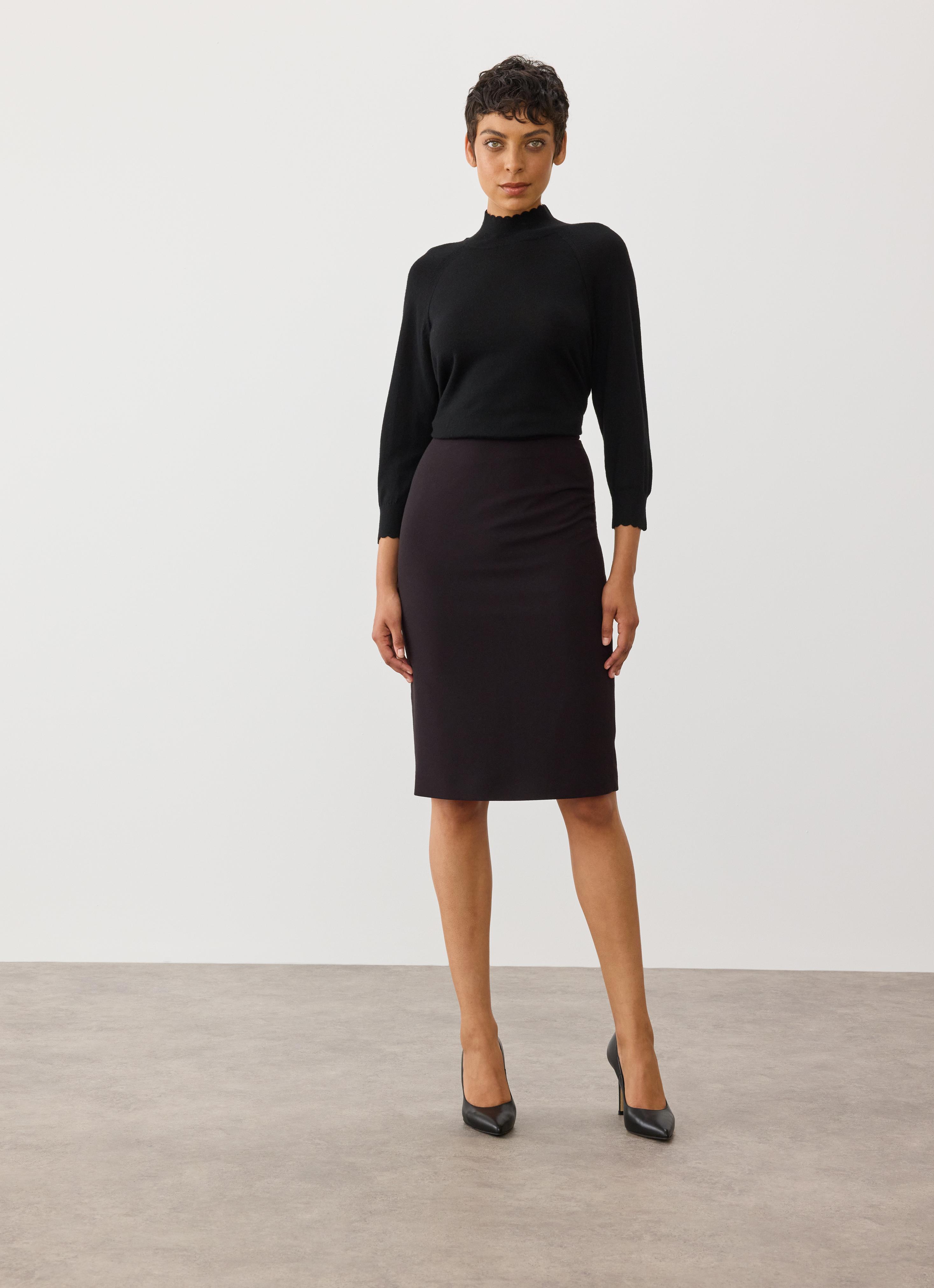 Nina Black Recycled Crepe Pencil Skirt | Sale | Collections | L.K.