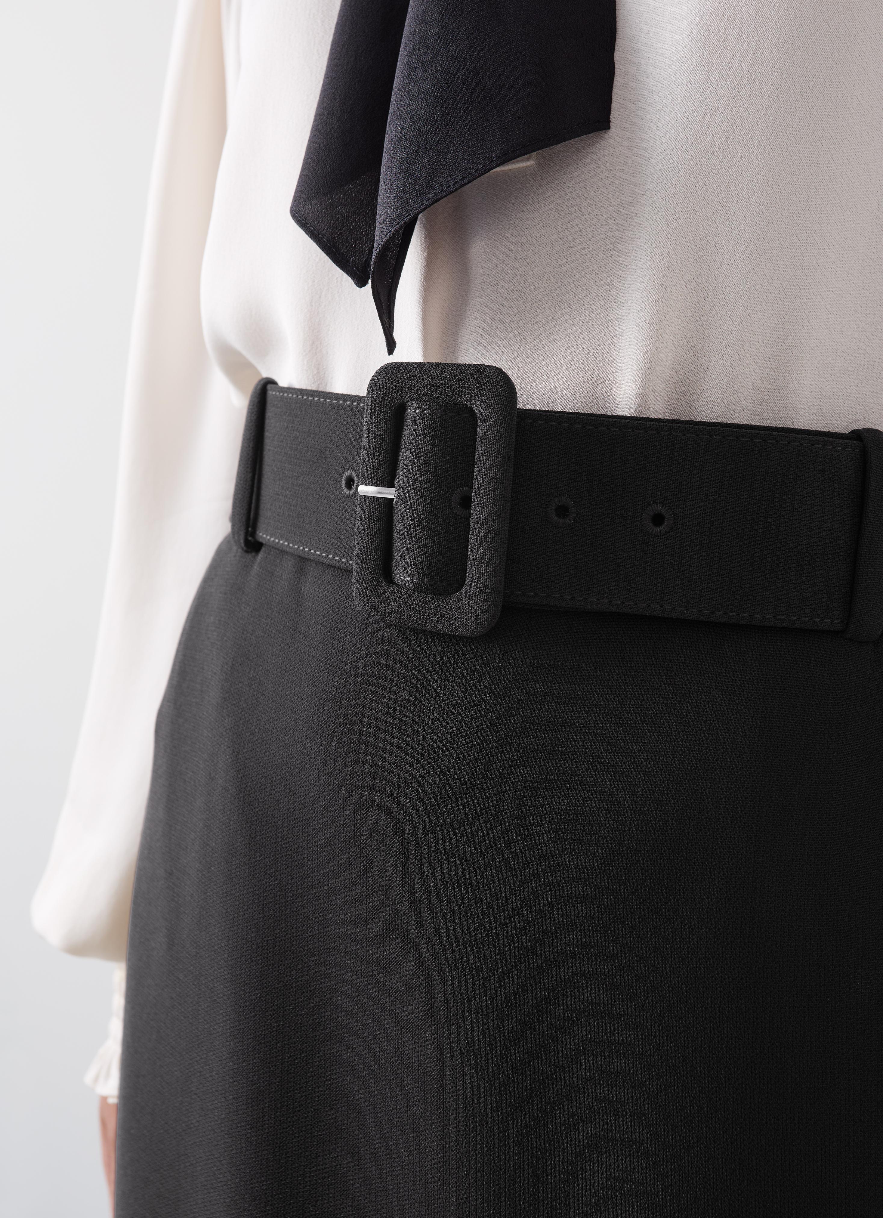 Tabitha Petite Black Belted Crepe Pencil Skirt | Clothing | Sale