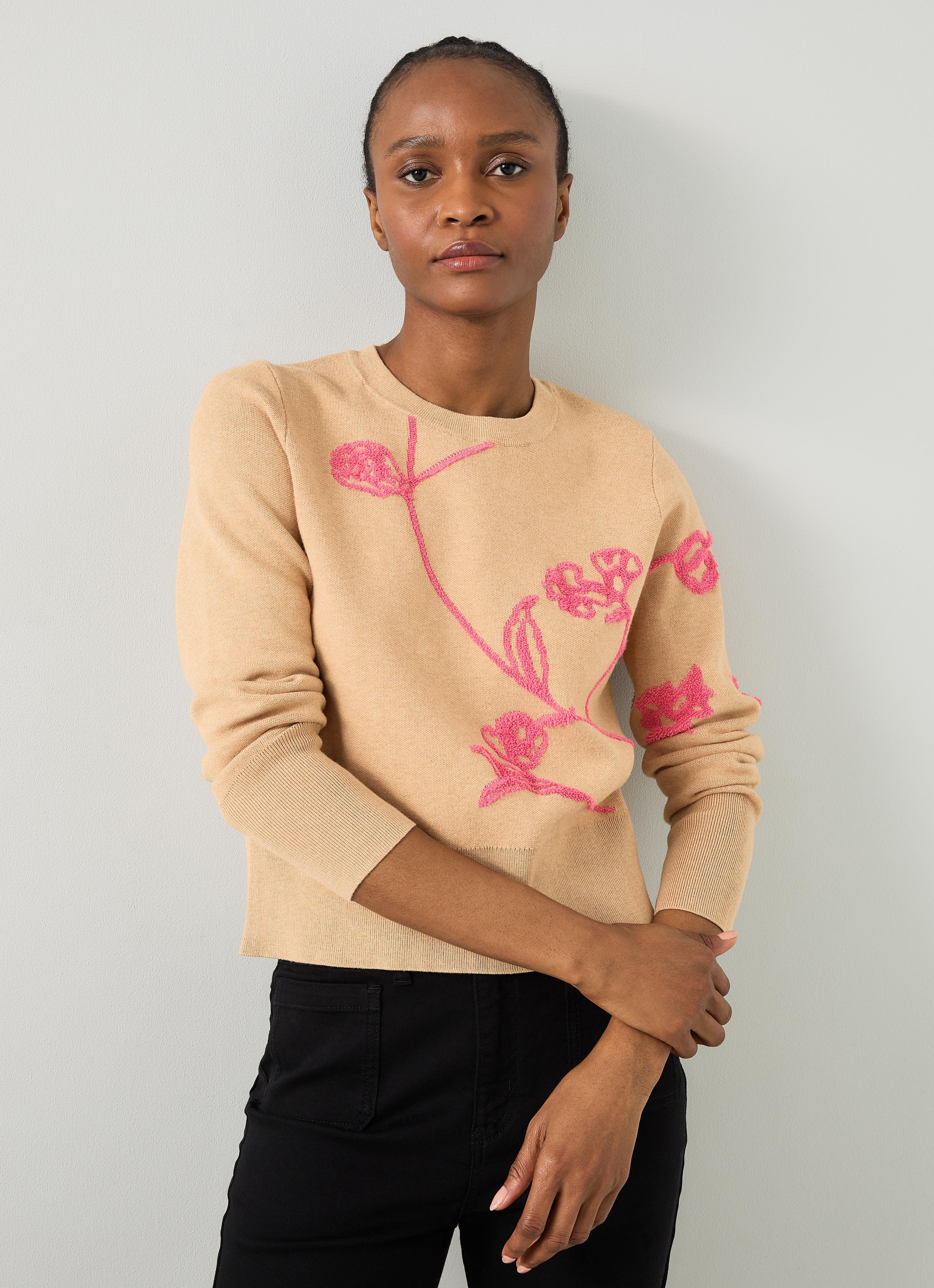 Henrietta Camel & Bright Pink LENZING™ ECOVERO™ Jumper | Clothing