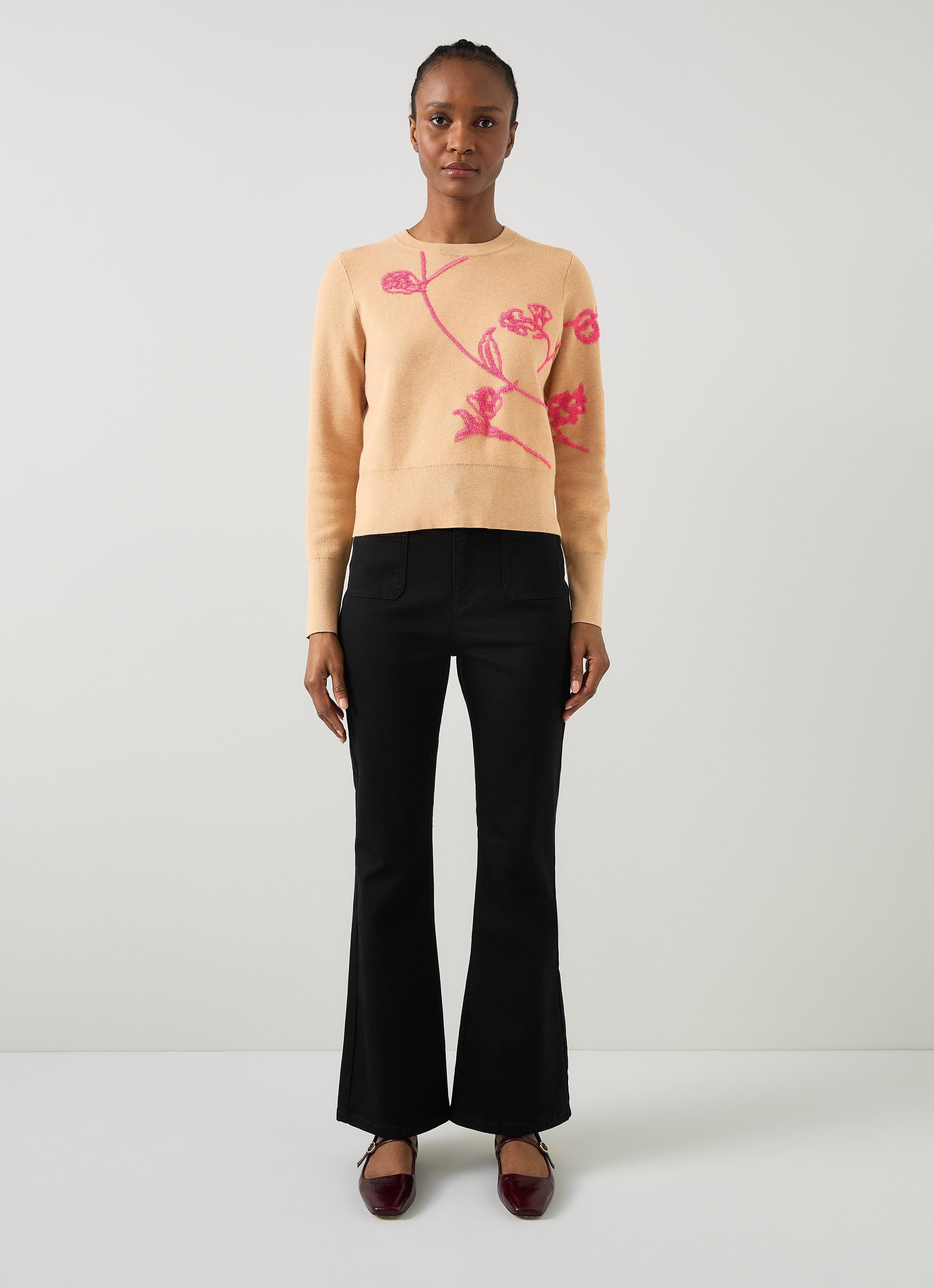 Henrietta Camel & Bright Pink LENZING™ ECOVERO™ Jumper | Clothing