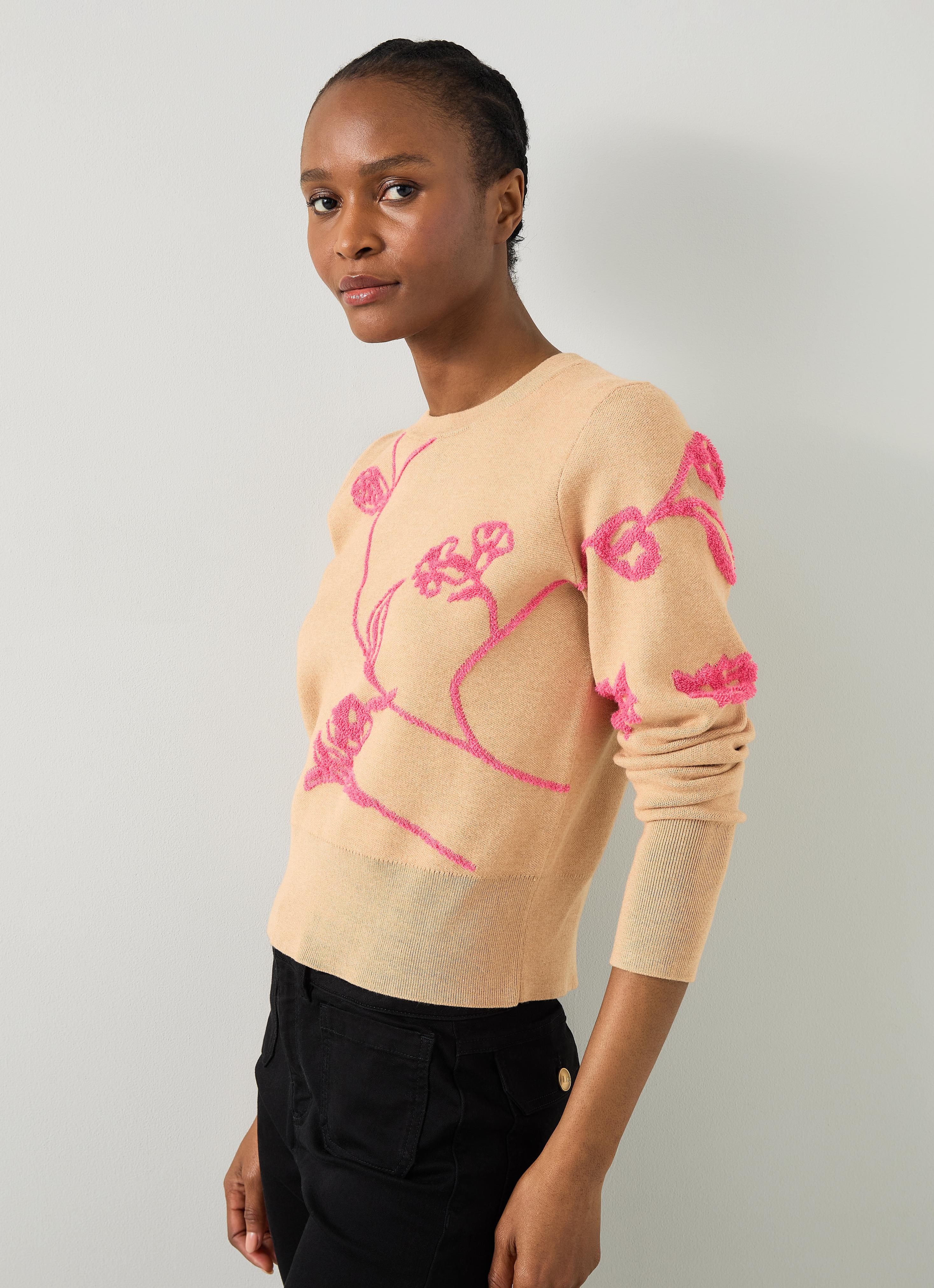 Henrietta Camel & Bright Pink LENZING™ ECOVERO™ Jumper | Clothing