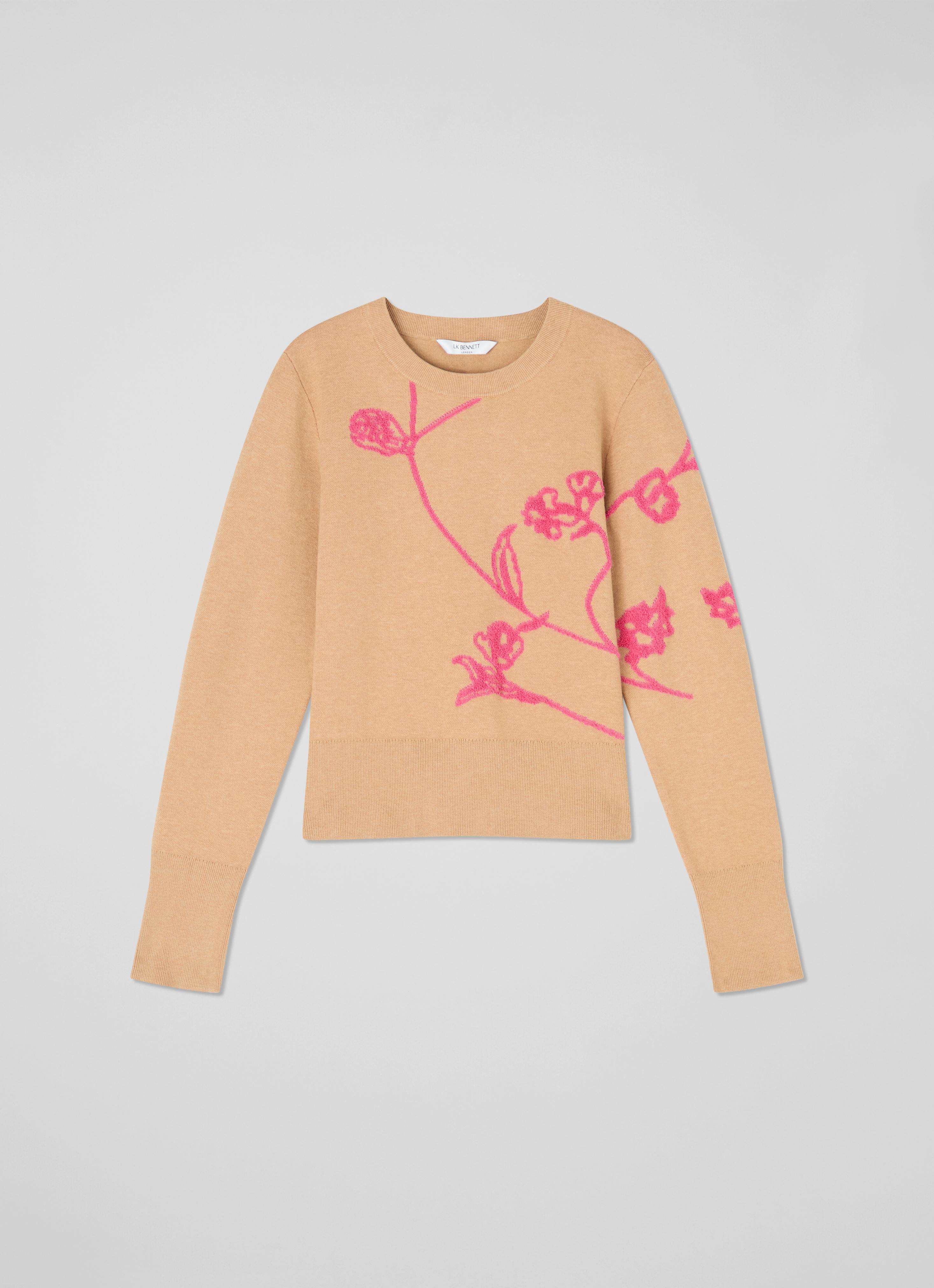 Henrietta Camel & Bright Pink LENZING™ ECOVERO™ Jumper | Clothing