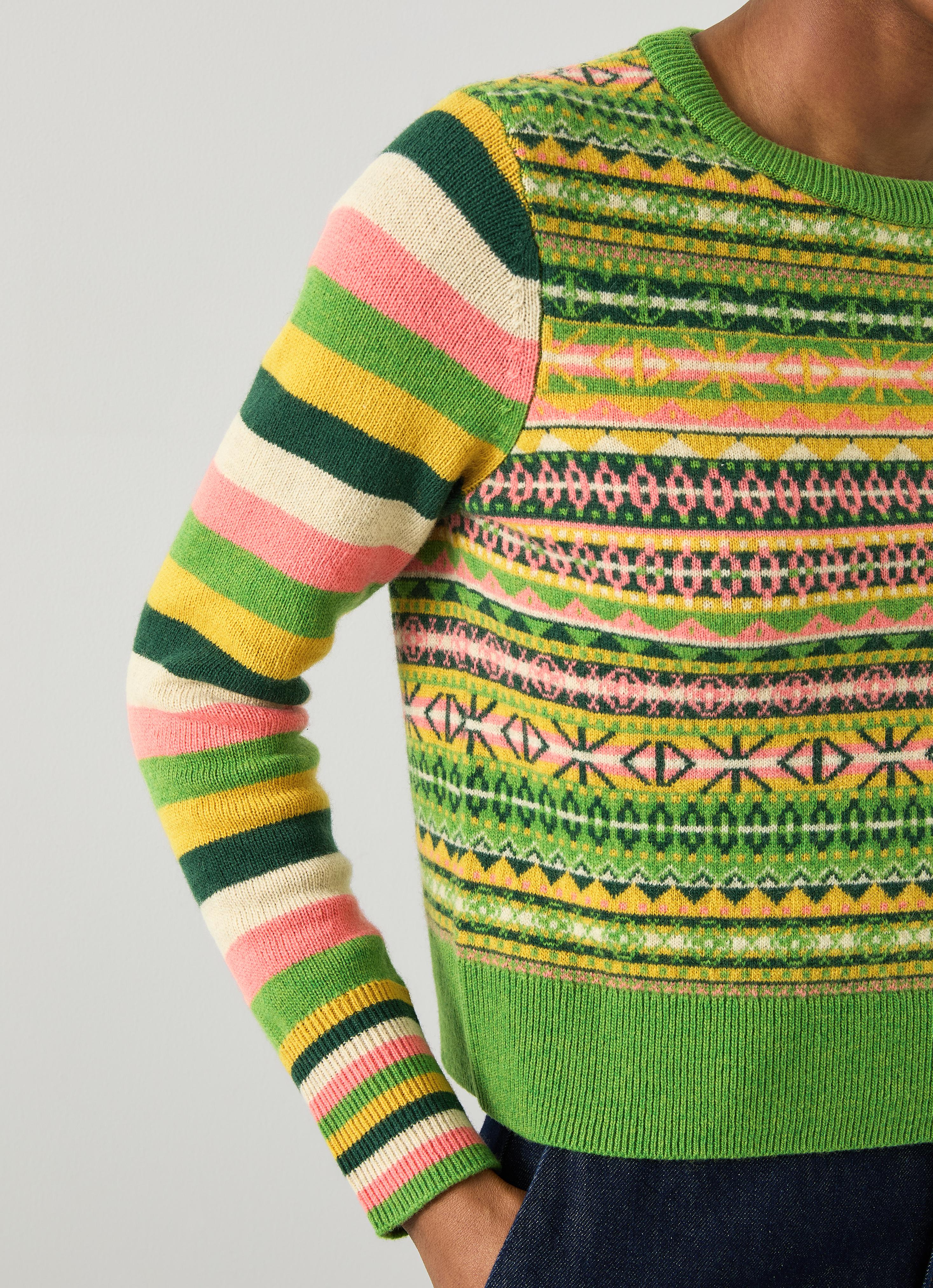 Josephine Green Multi Stripe Sweater | LKB Conscious | Collections