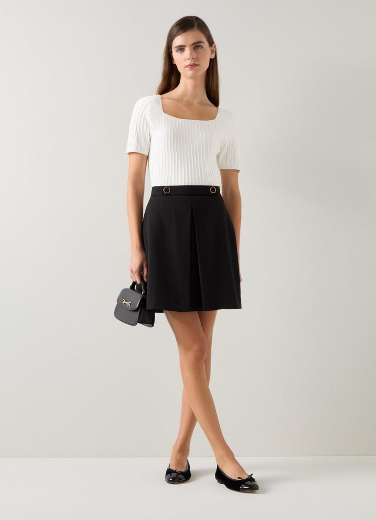 Maria Ivory Beaded Knitted Top