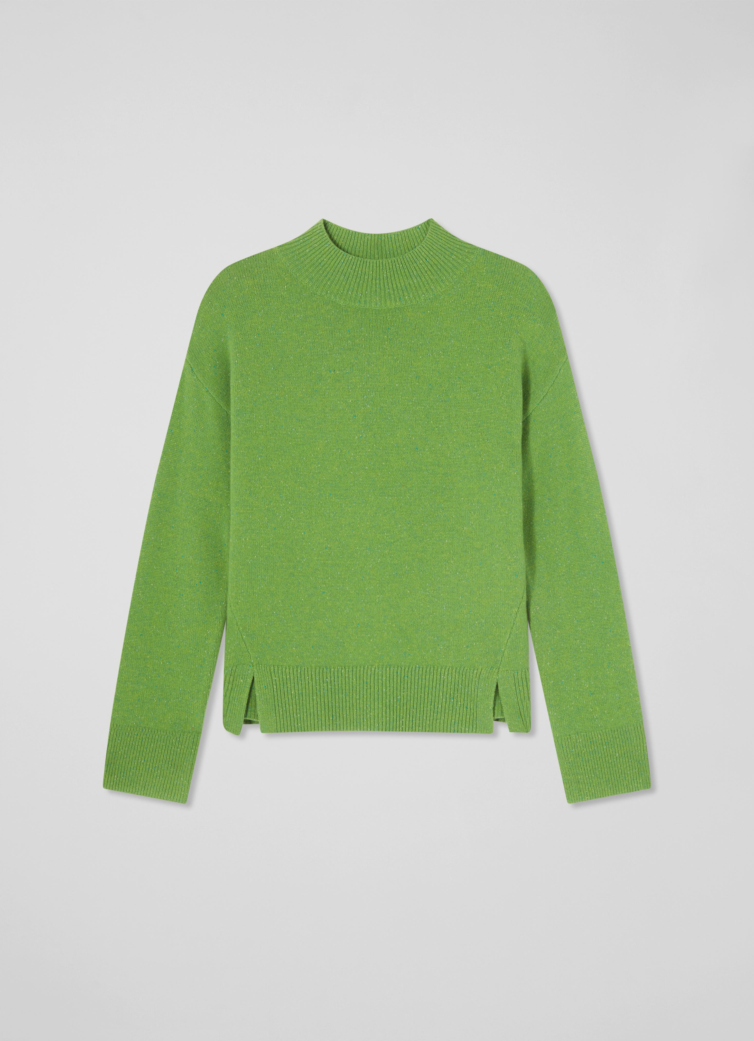 Zoe Bright Green Split Detail Boxy Knit Jumper | LKB Conscious