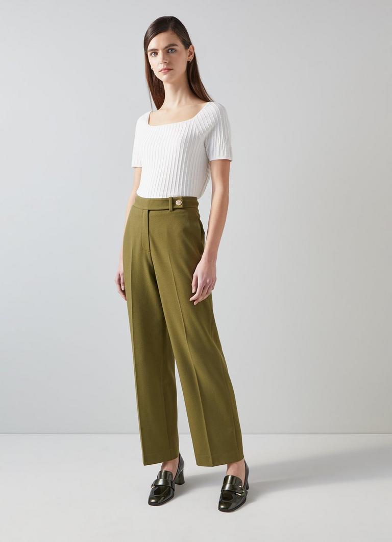 Billie Olive Tailored LENZING™ ECOVERO™ Viscose Crop Wide Trouser