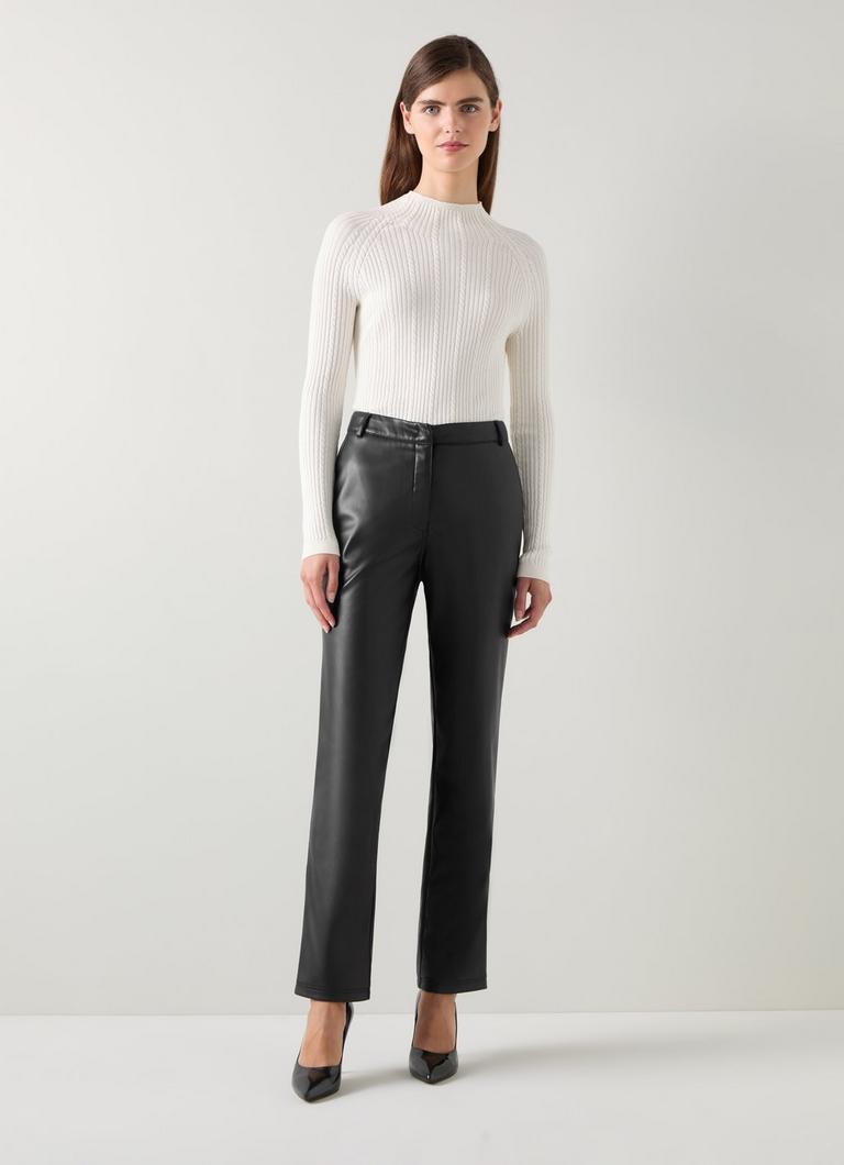 Hardy Black Faux Leather Trouser Clothing Sale Collections