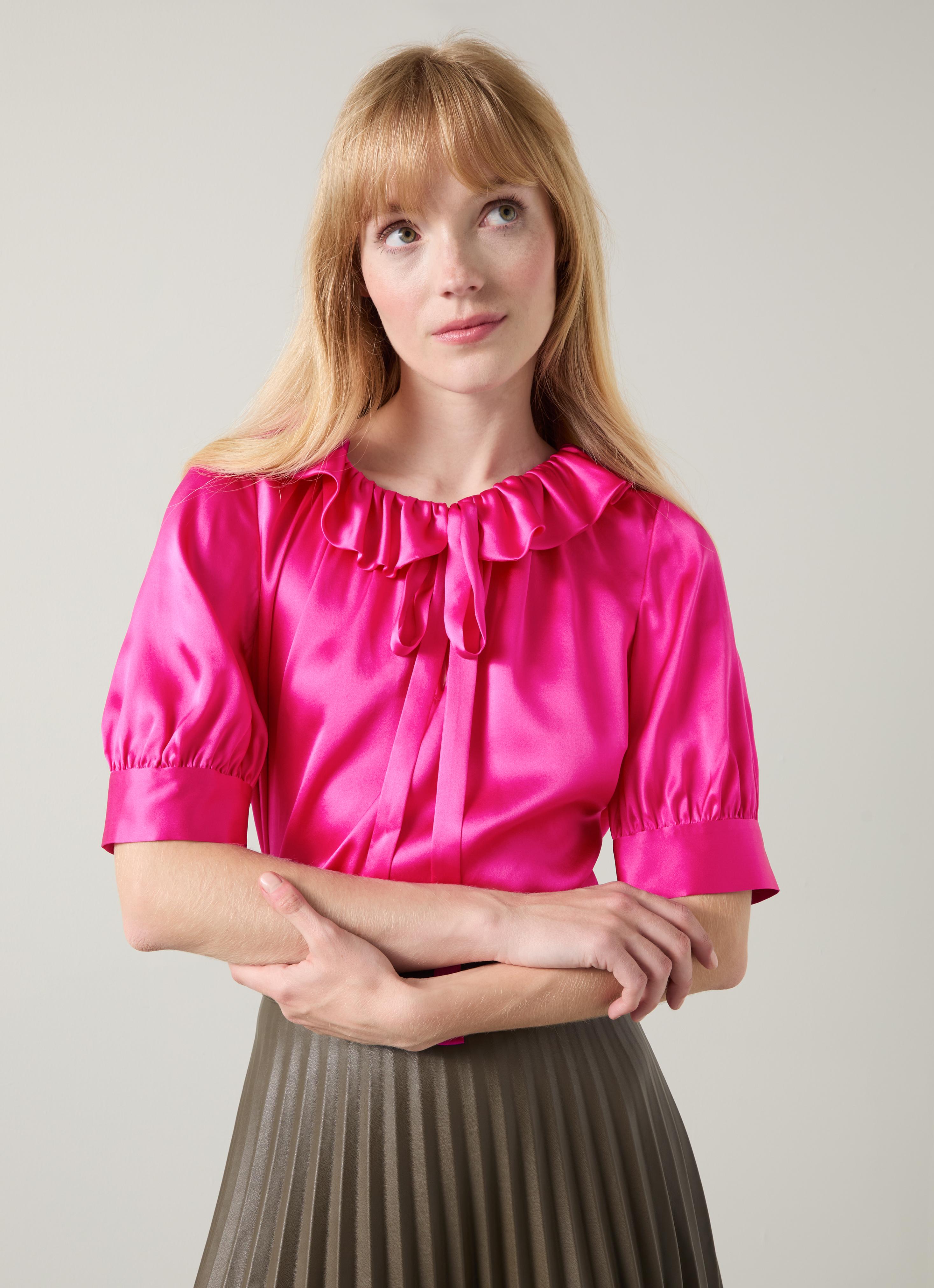 Coco Magenta Satin Blouse | Clothing | Sale | Collections | L.K.