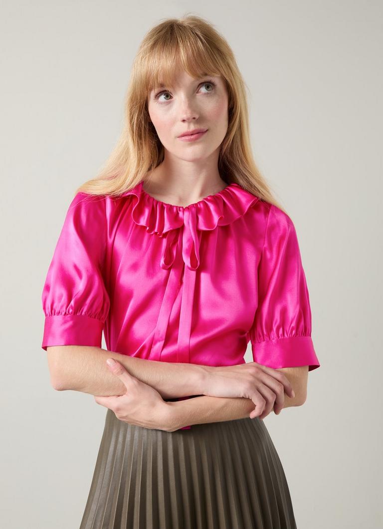 Coco Magenta Satin Blouse