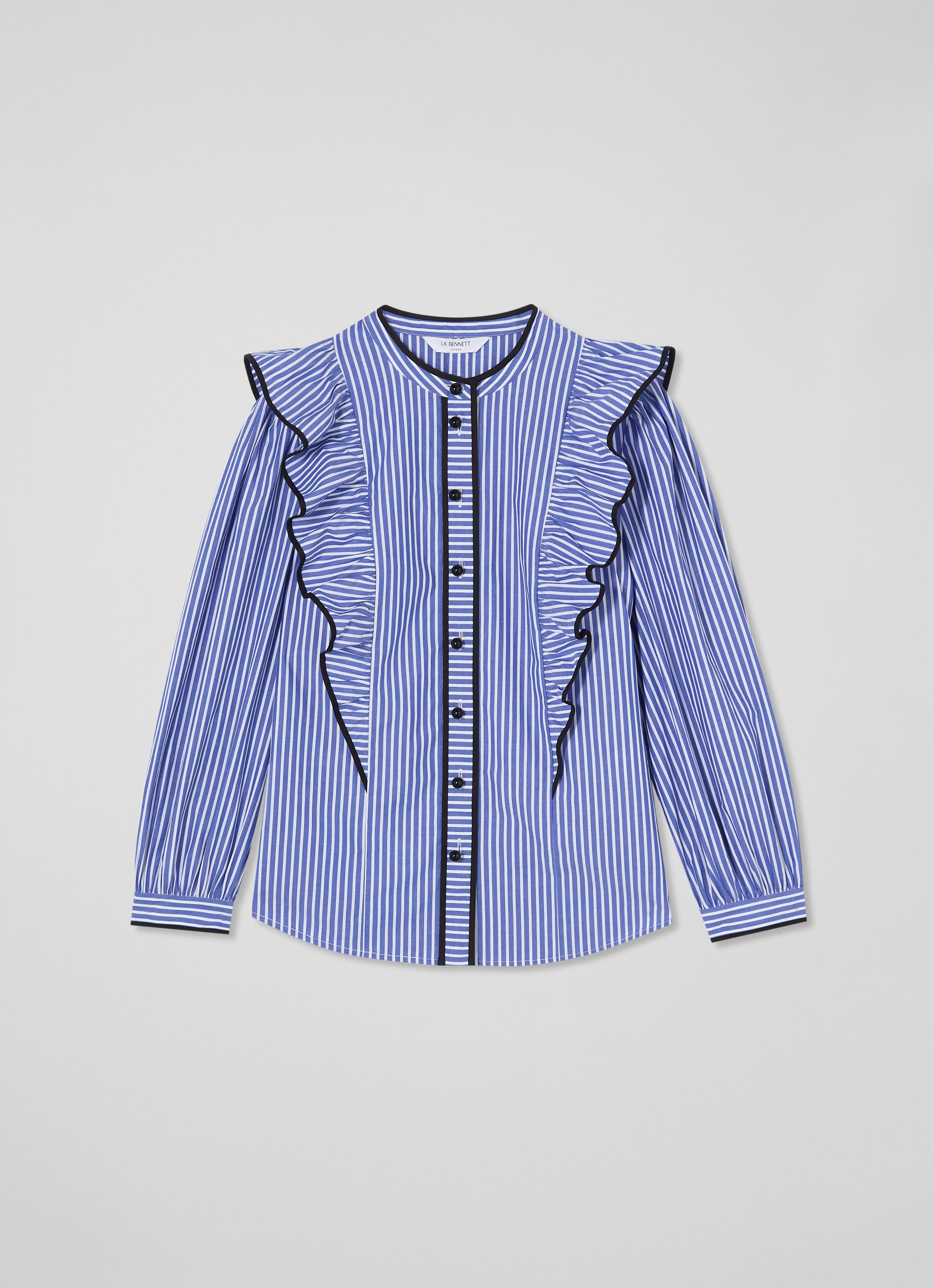Haut Femme Alfani En Mousseline à Taille Smocked - Taille 14W Plus - Rayures Bleu-vert - Neuf étiqueté