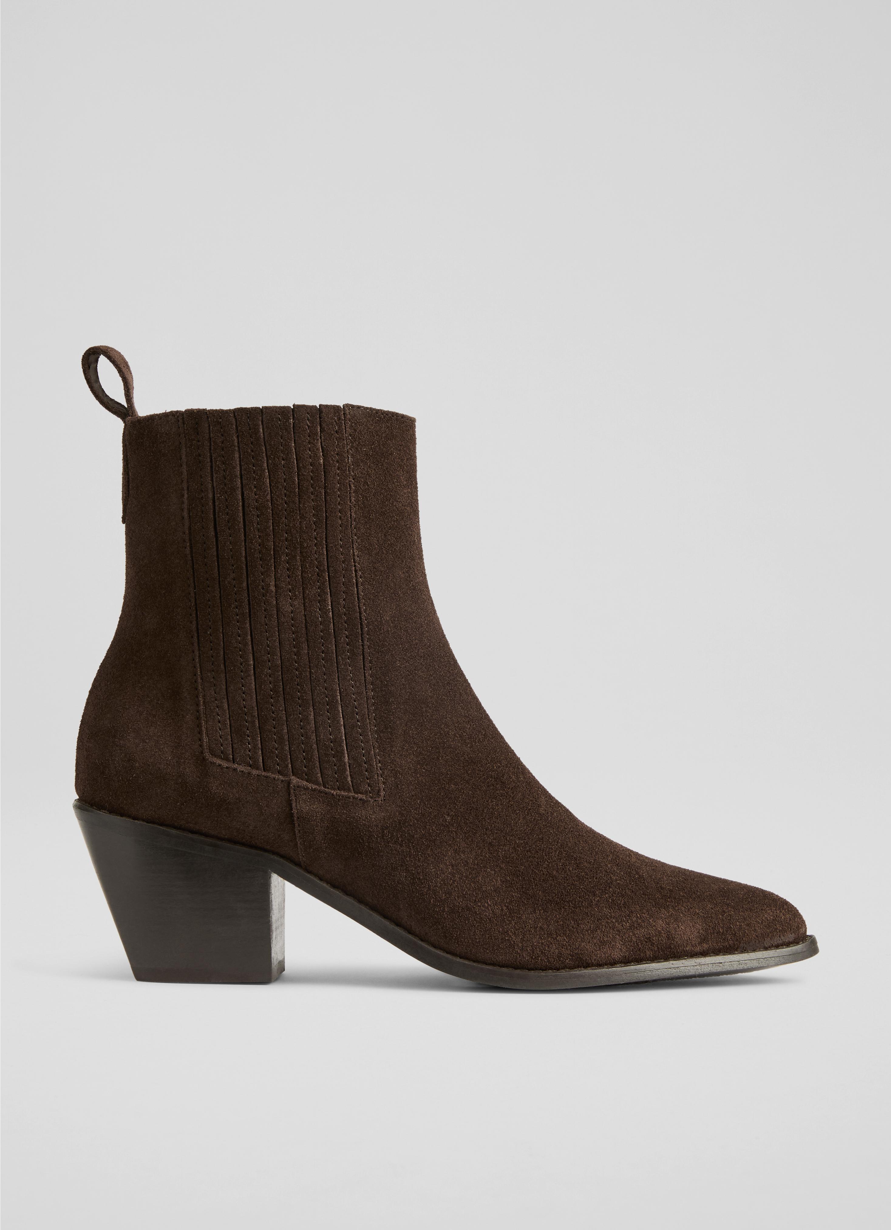 Jolene Chelsea Chocolate Suede Ankle Boots