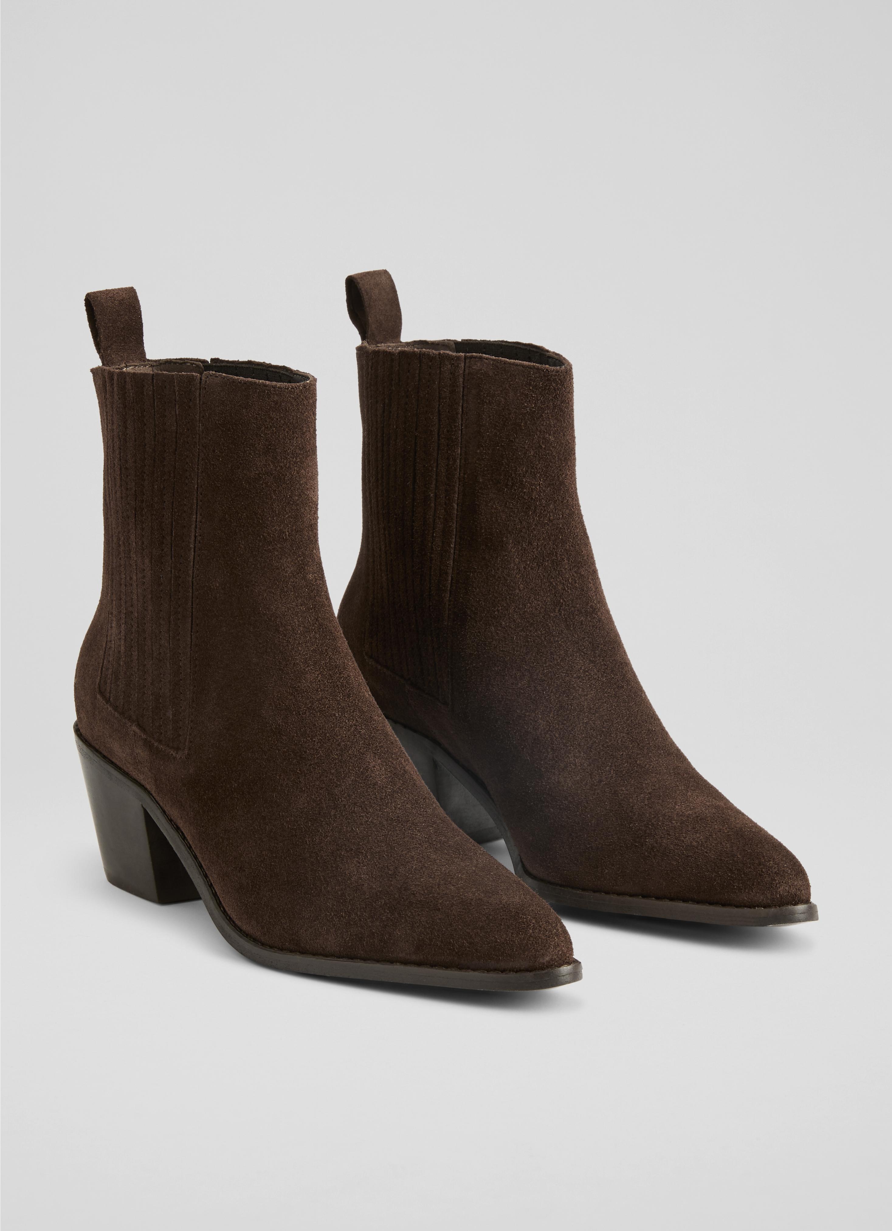 Jolene Chelsea Chocolate Suede Ankle Boots Shoes Collections
