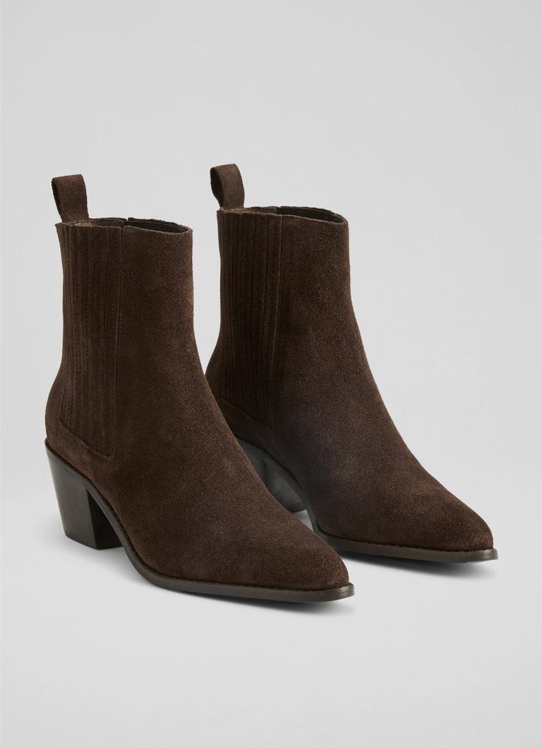Jolene Chelsea Chocolate Suede Ankle Boots Shoes Collections