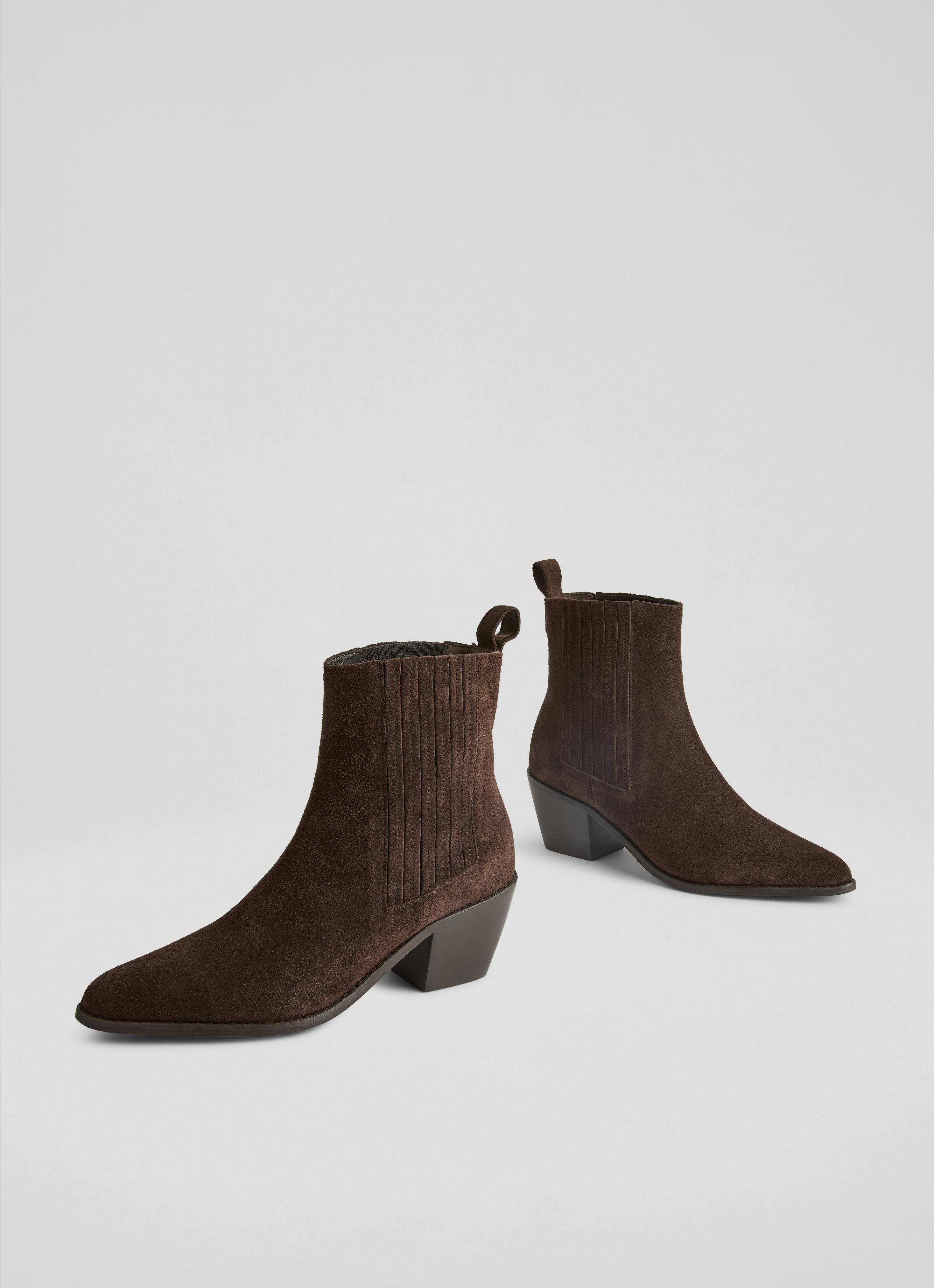 Jolene Chelsea Chocolate Suede Ankle Boots Shoes Collections