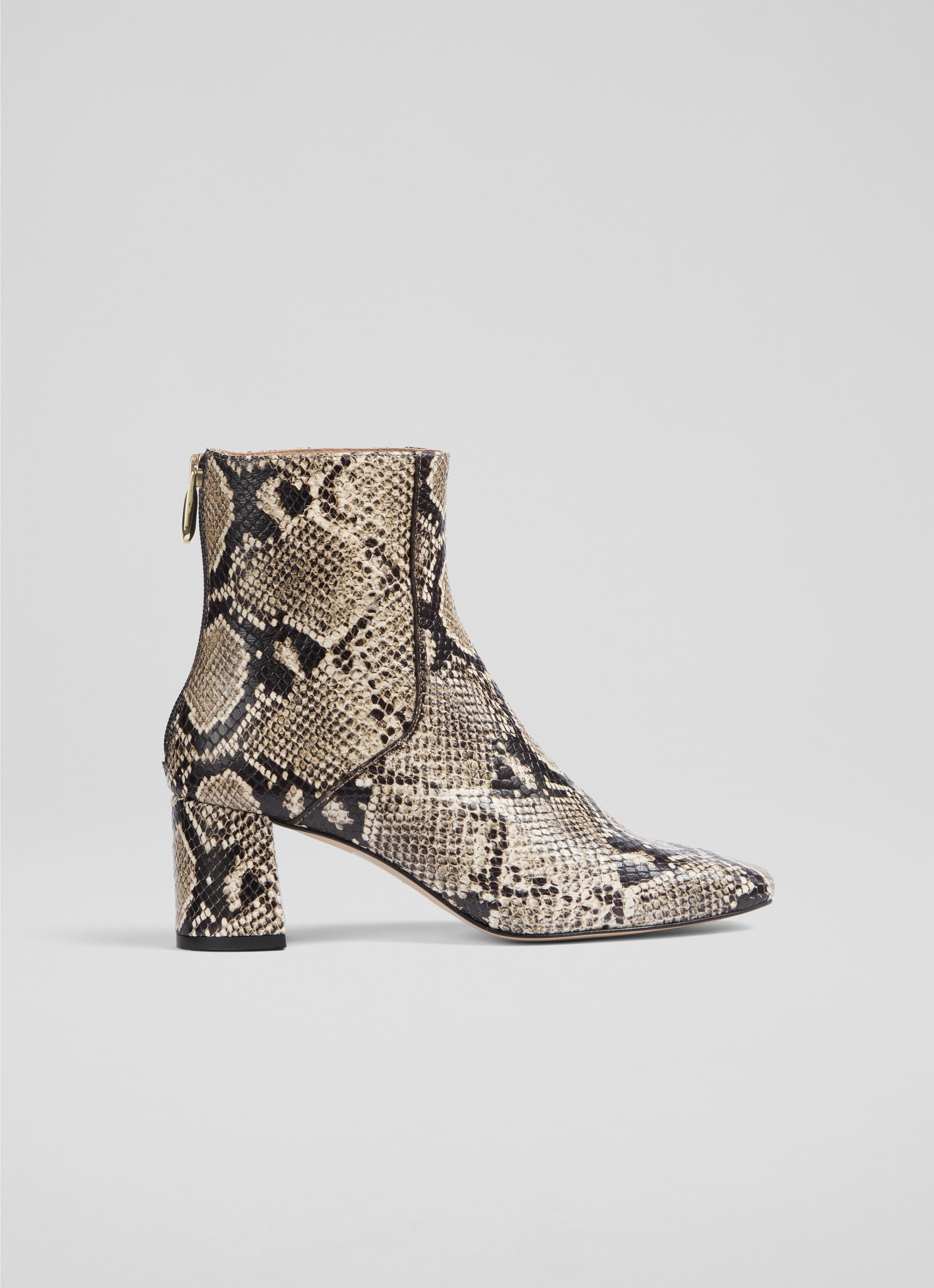 Nadira  Snake Effect  Ankle Boots