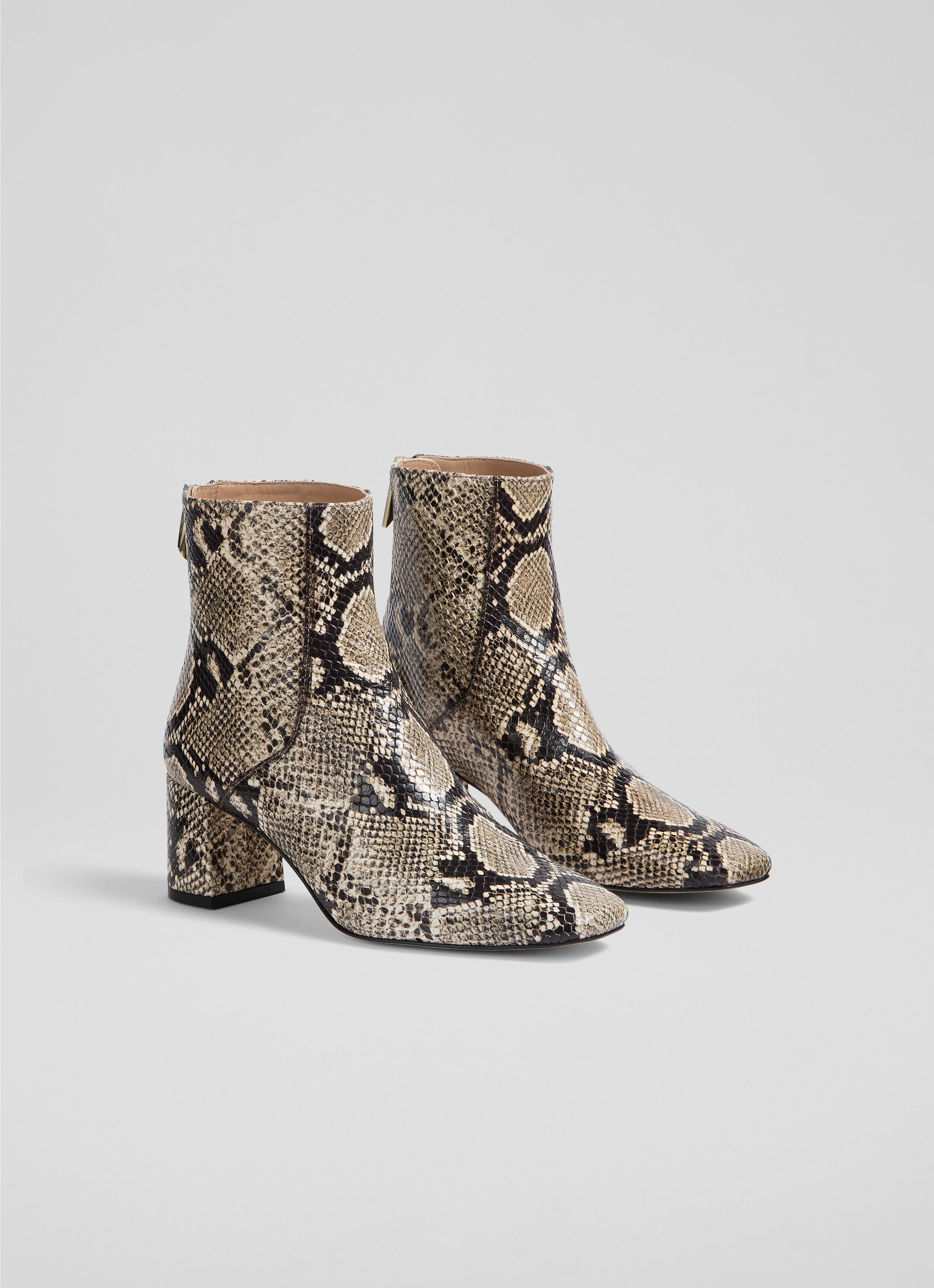 Nadira  Snake Effect  Ankle Boots