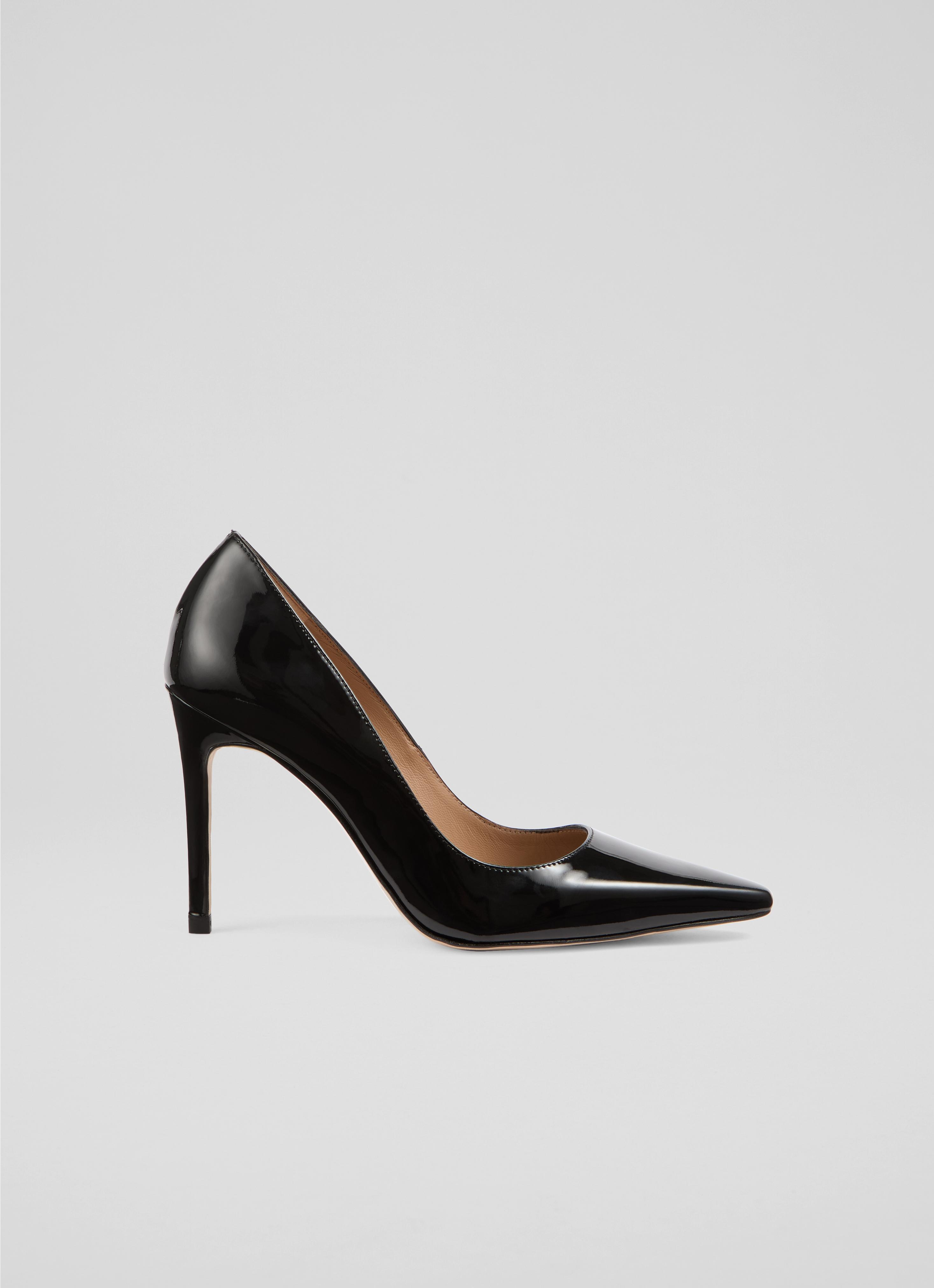 New Fern Black Patent  Pointed Toe Courts