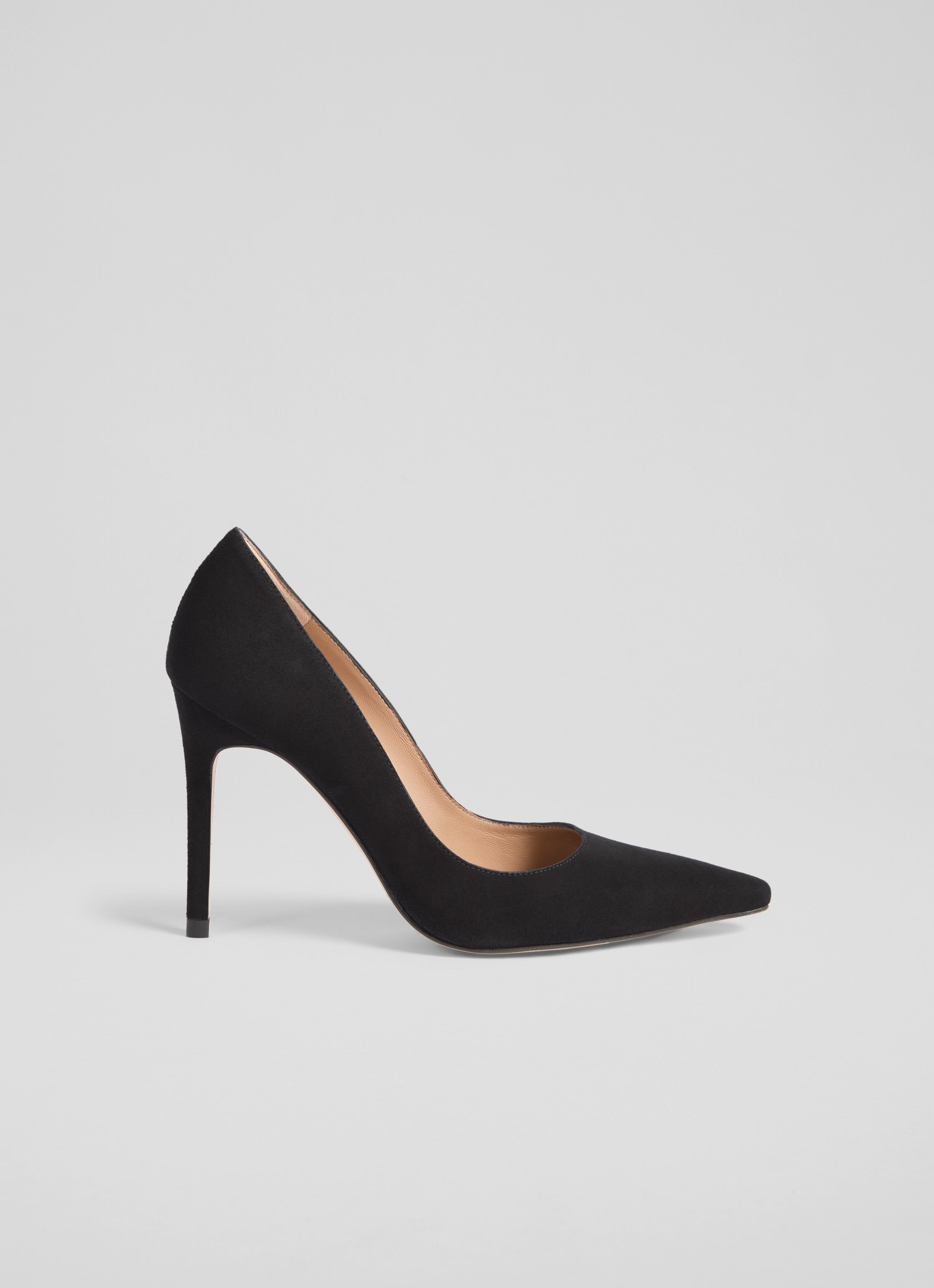 New Fern Black Suede Pointed Toe Courts