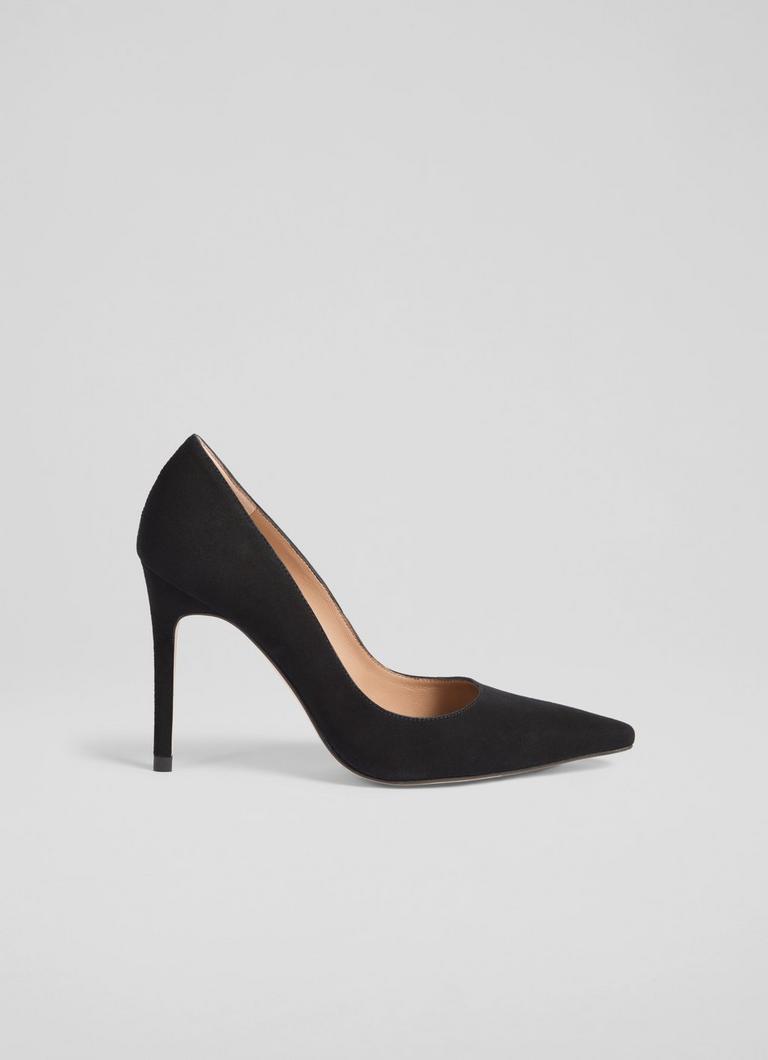 New Fern Black Suede Pointed Toe Courts