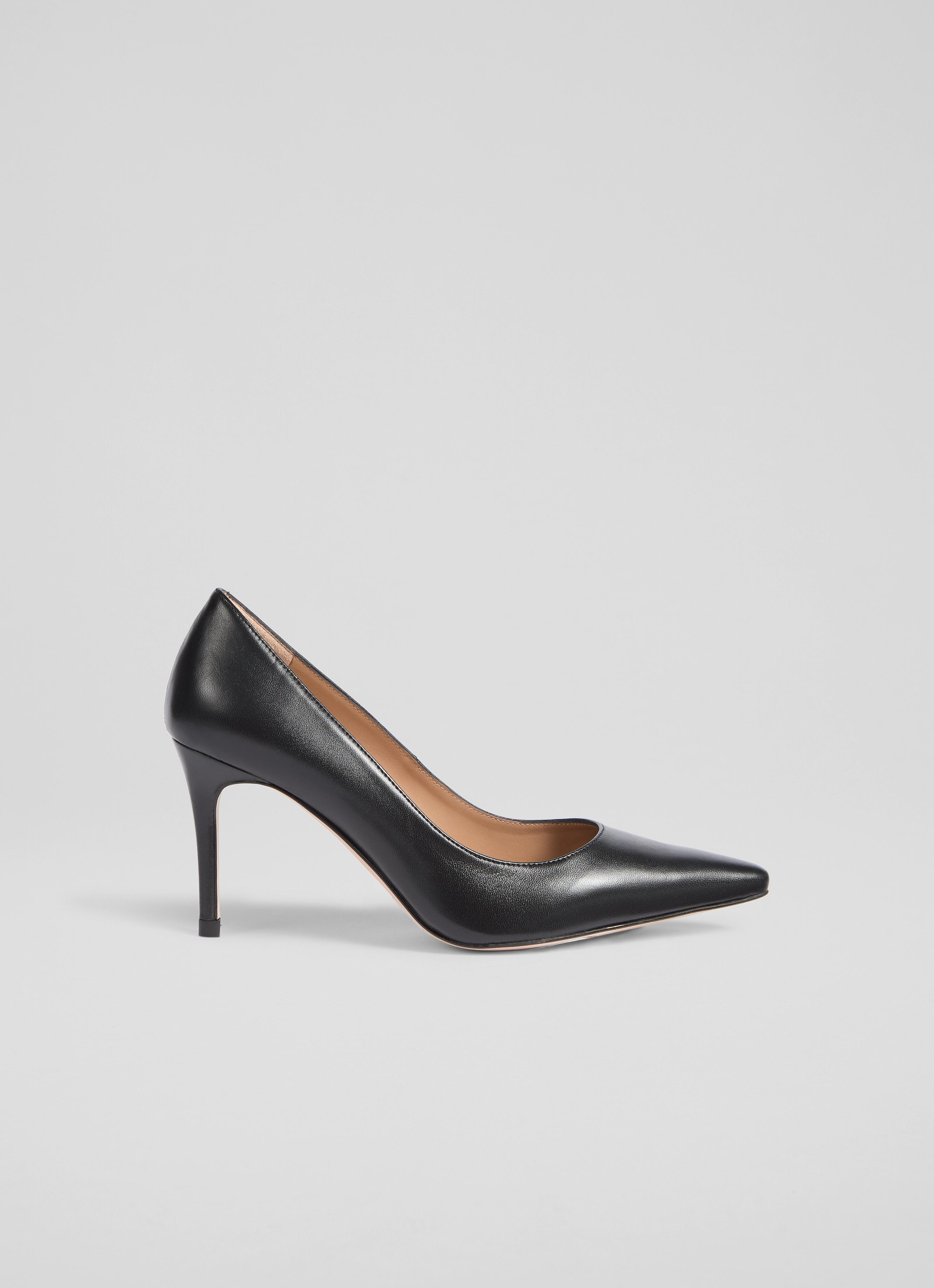 New Floret Black Nappa Leather Pointed Toe Courts