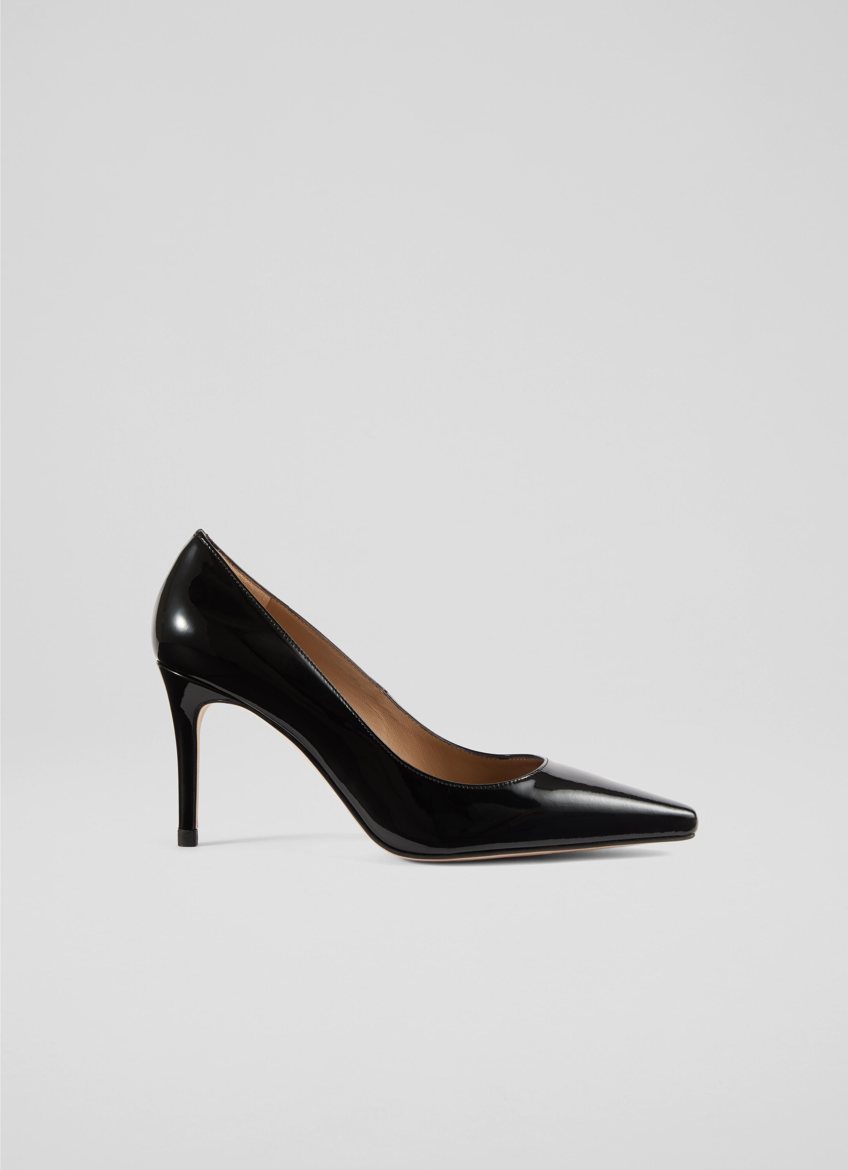 New Floret Black Patent  Pointed Toe Courts