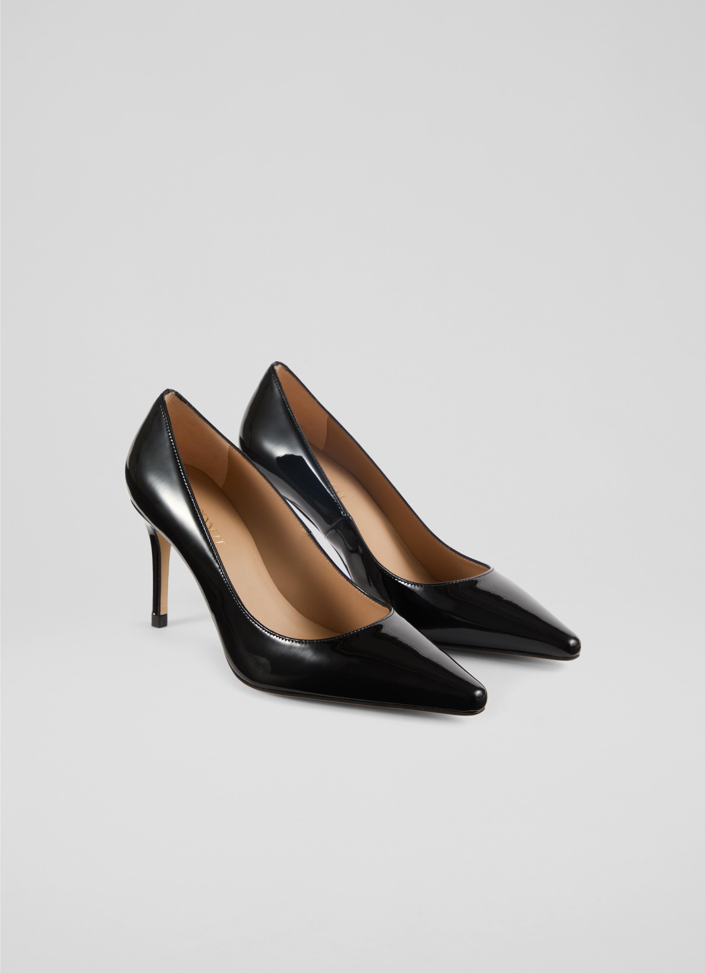 New Floret Black Patent  Pointed Toe Courts