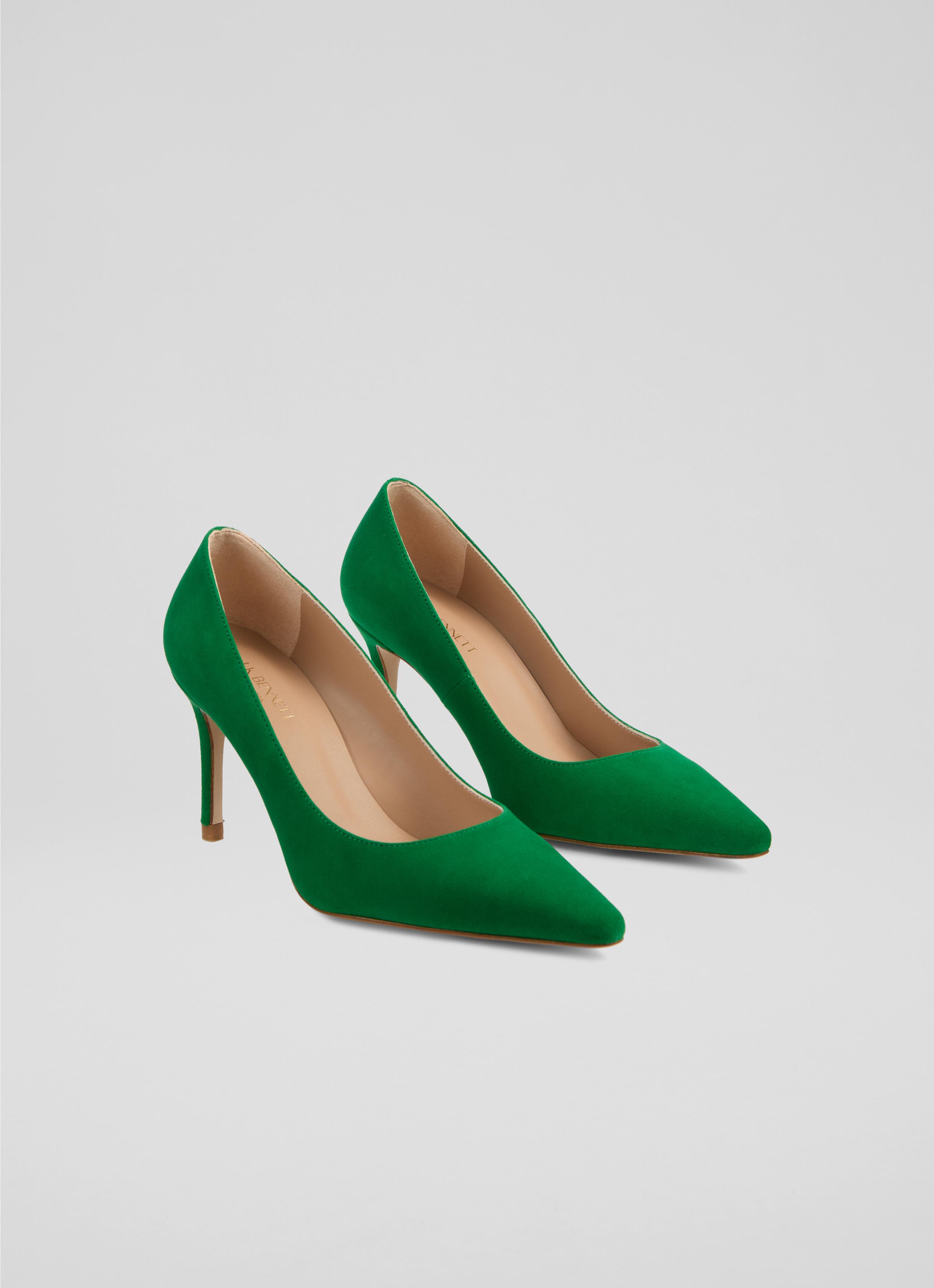 New Floret Mint Green Suede Pointed Toe Courts