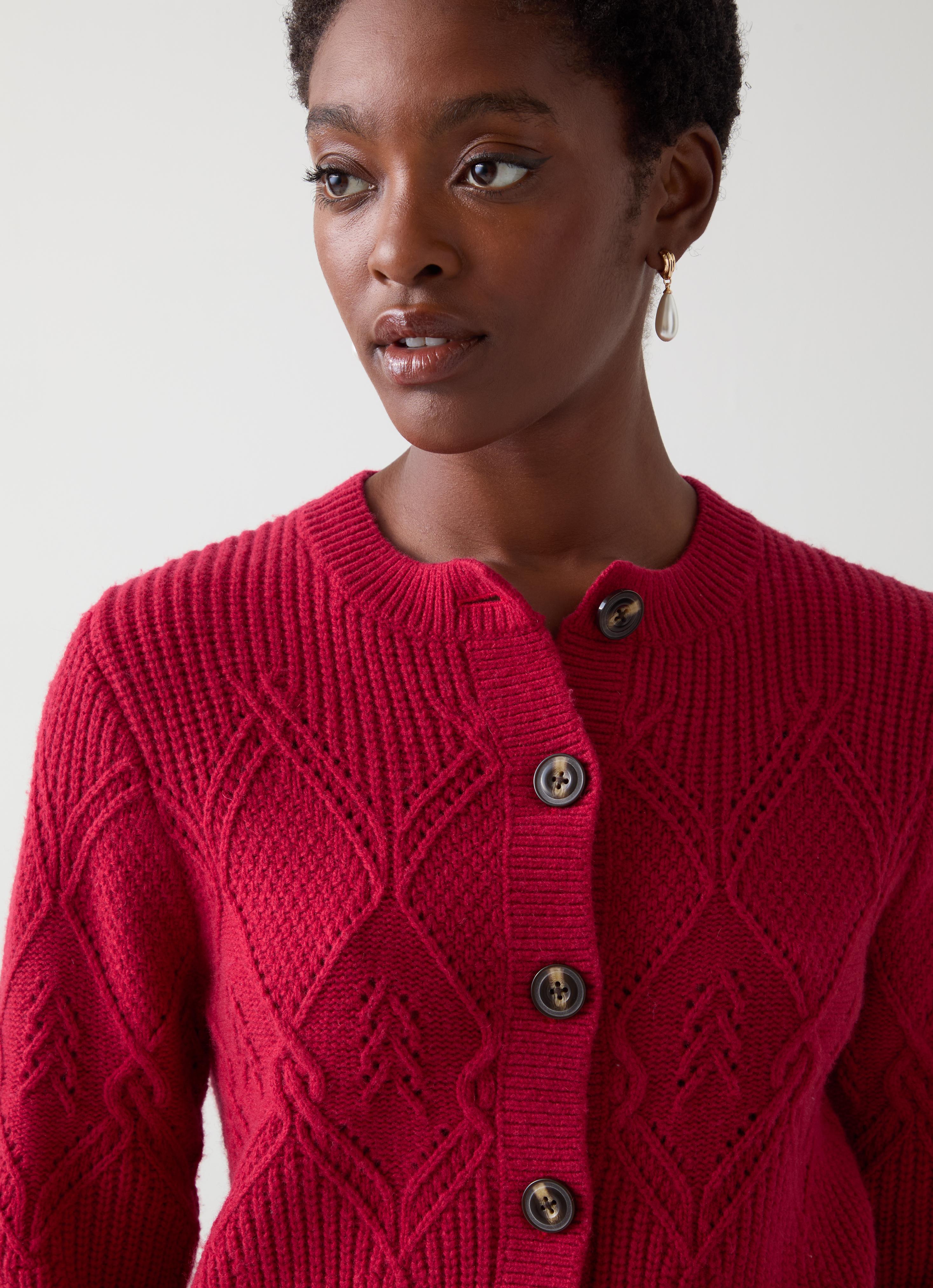 Orla Rio Red Diamond Pointelle Cardigan Clothing Collections