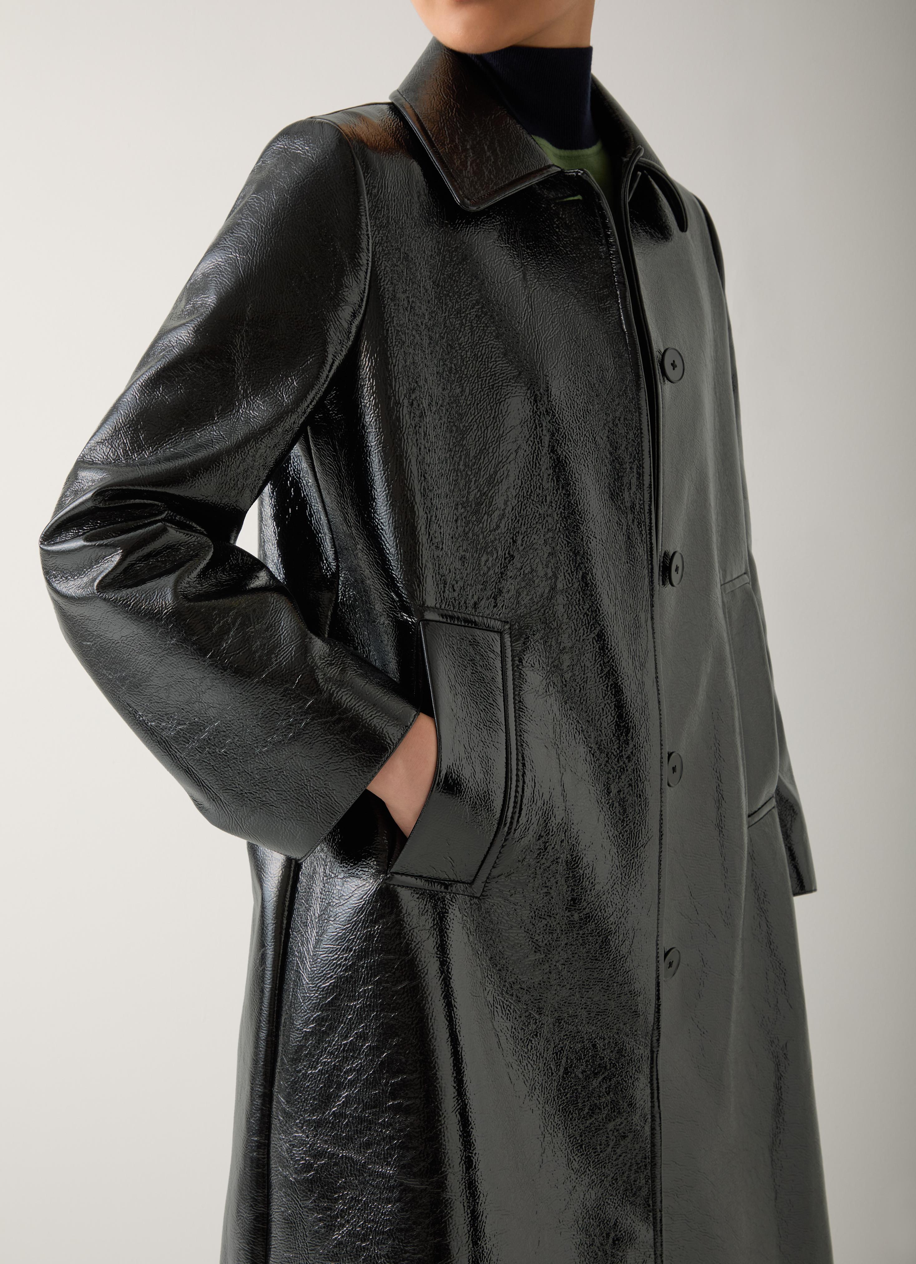 Arden Black Patent Swing Coat | Coats & Jackets | Clothing