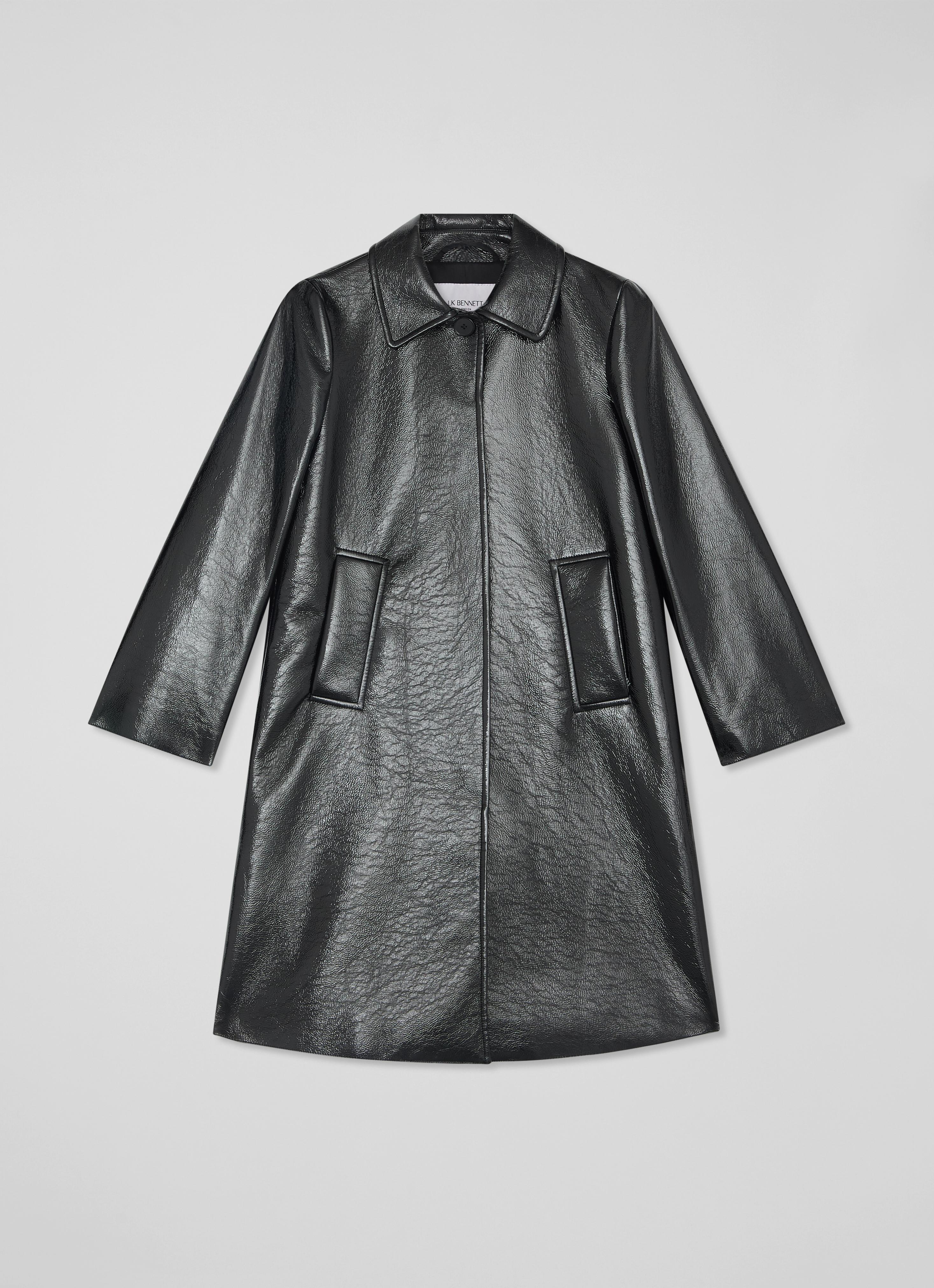 Arden Black Patent Swing Coat | Coats & Jackets | Clothing