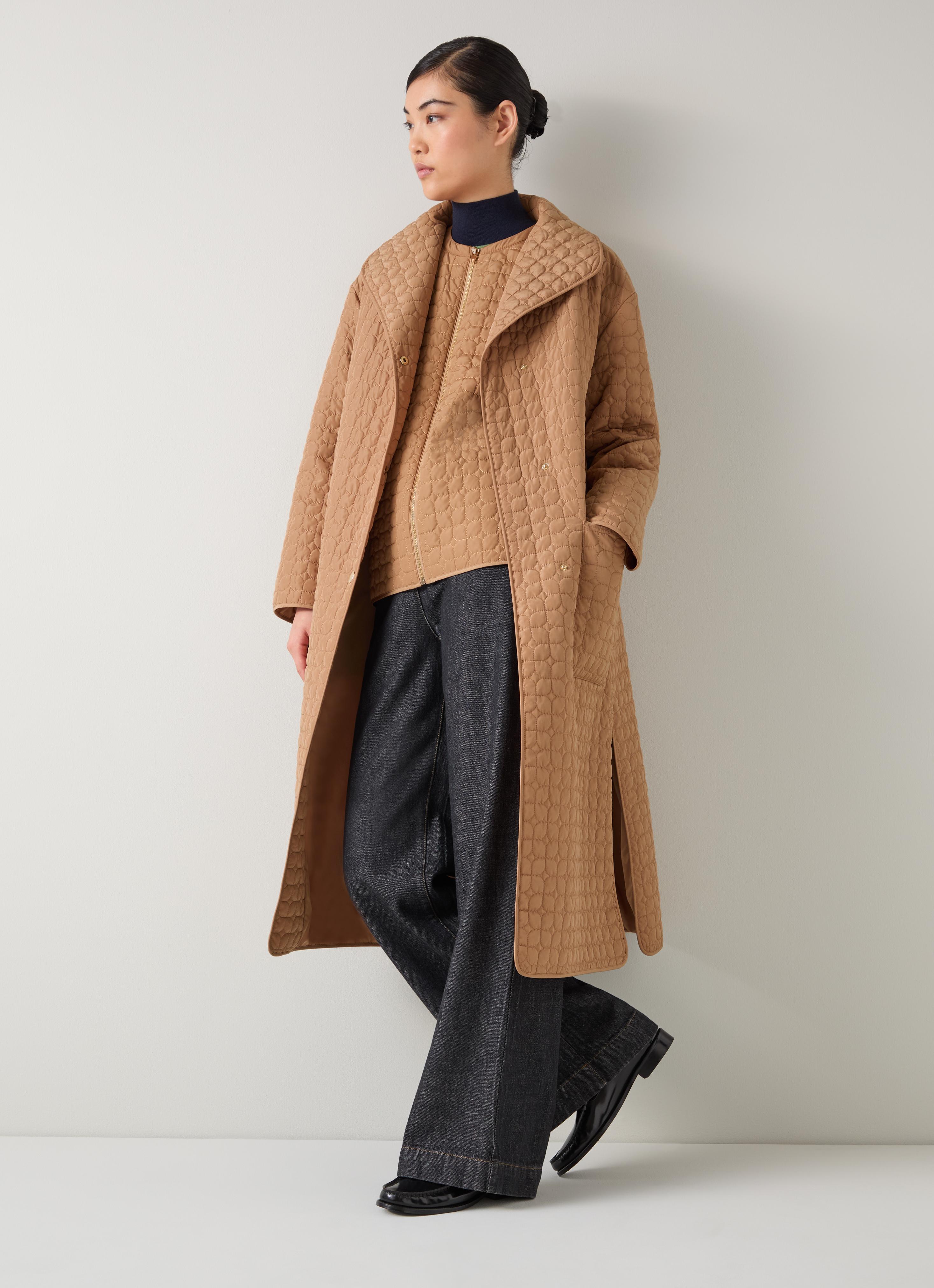 Callie Camel  Longline Quilted Coat