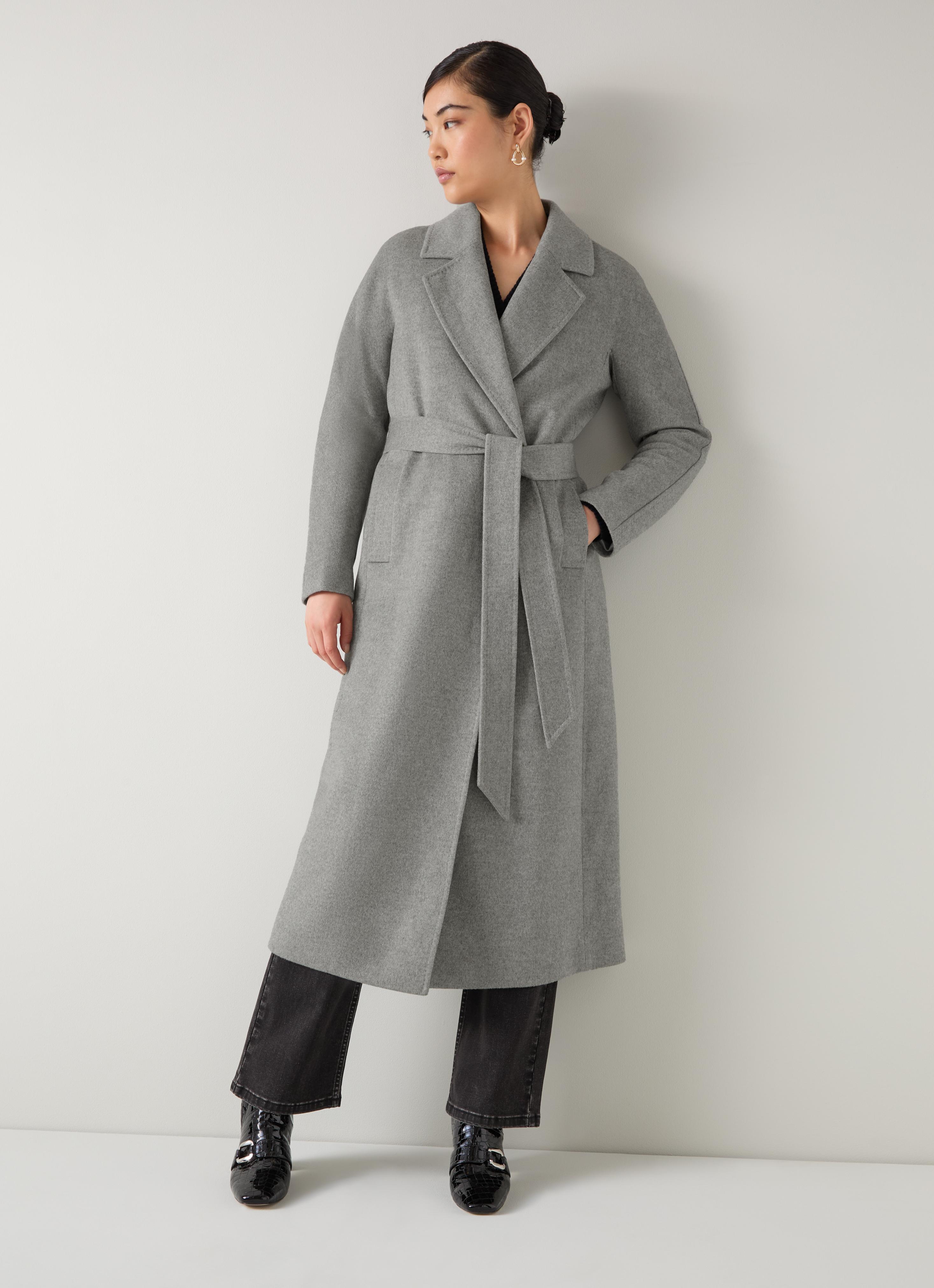 Francine Grey Marl Wool Belt Maxi Coat