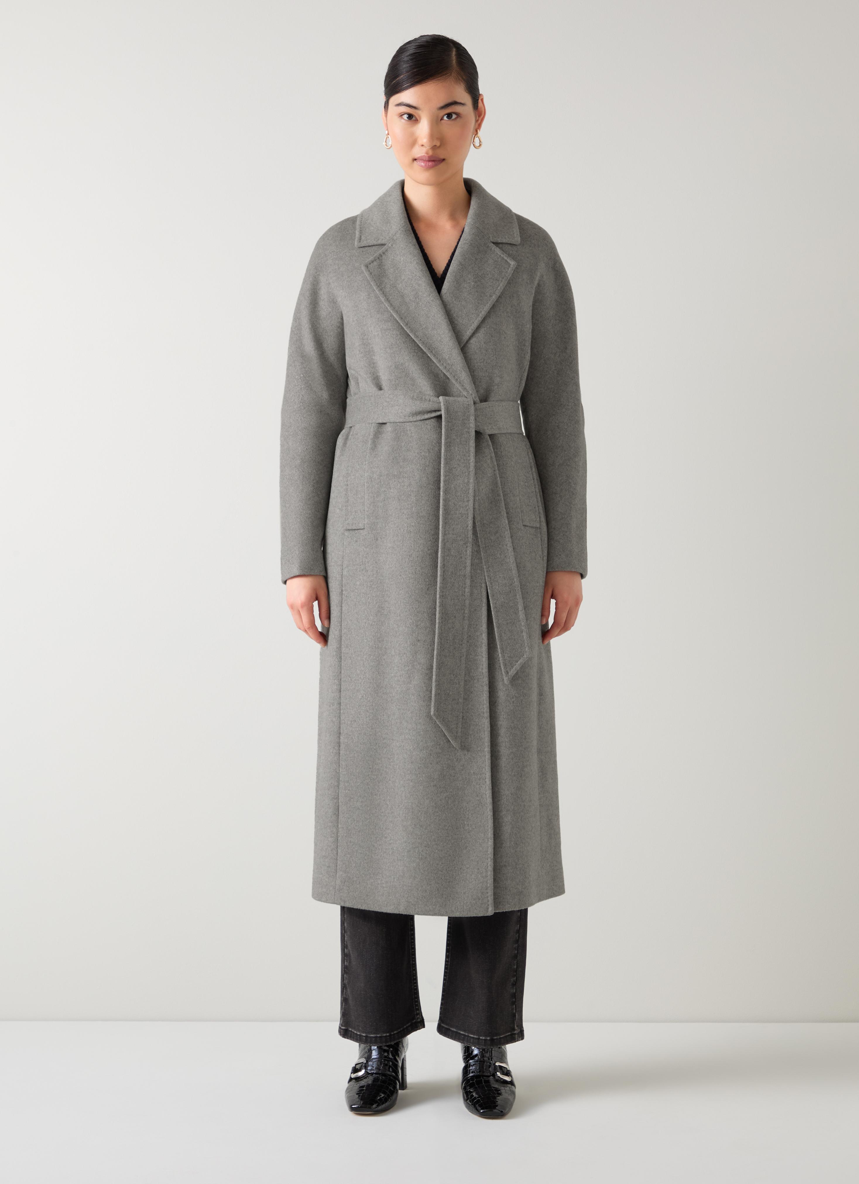 Francine Grey Marl Wool Belt Maxi Coat