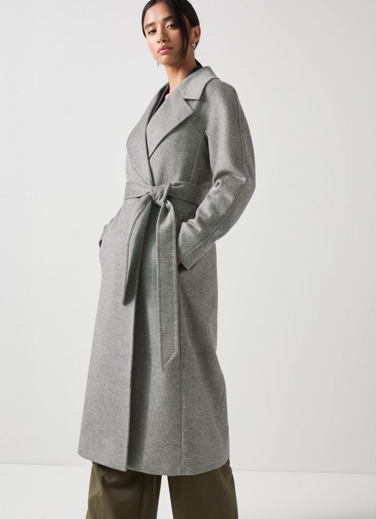 Francine Petite Grey Marl Maxi Coat