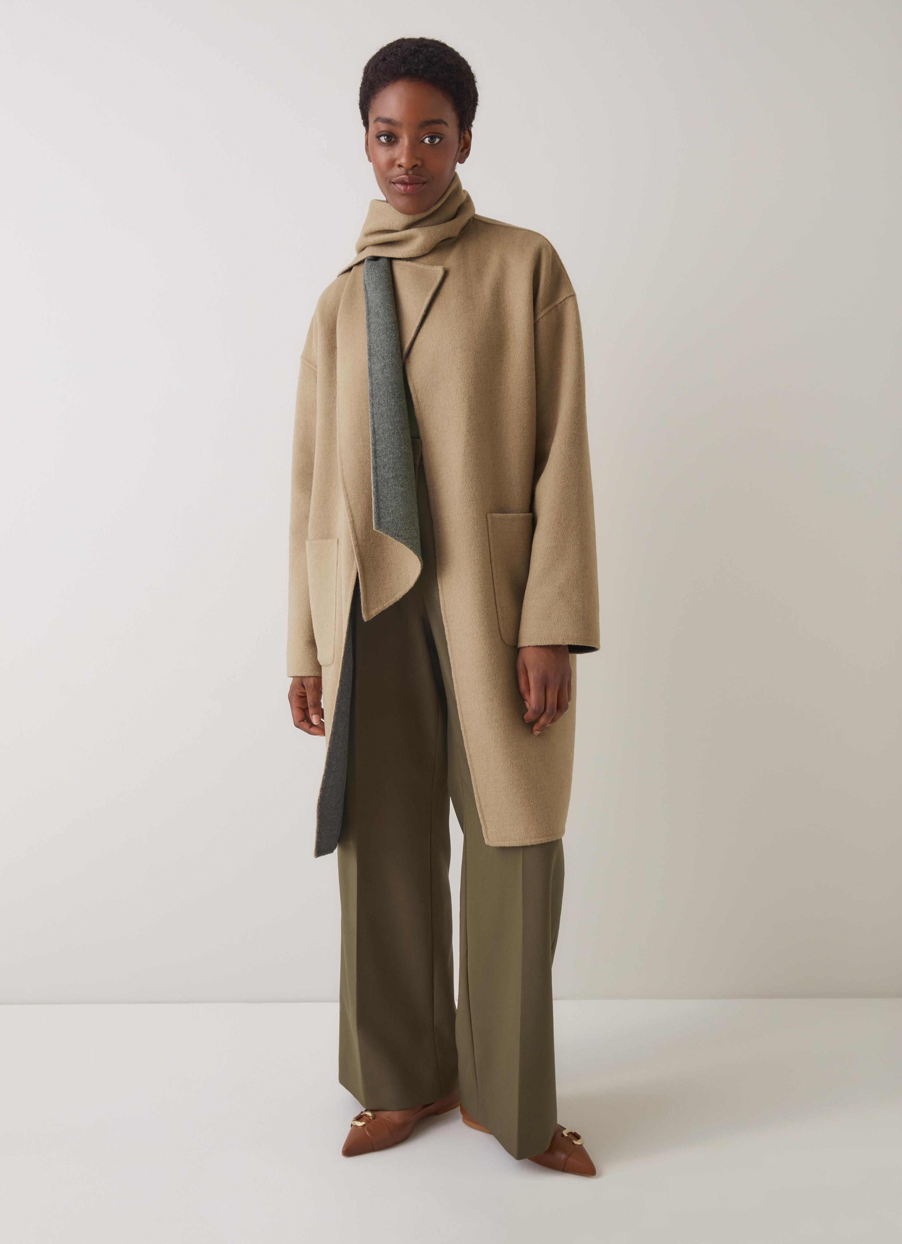 Ivy Wool Blend Grey Camel Coat | Coats & Jackets | Clothing