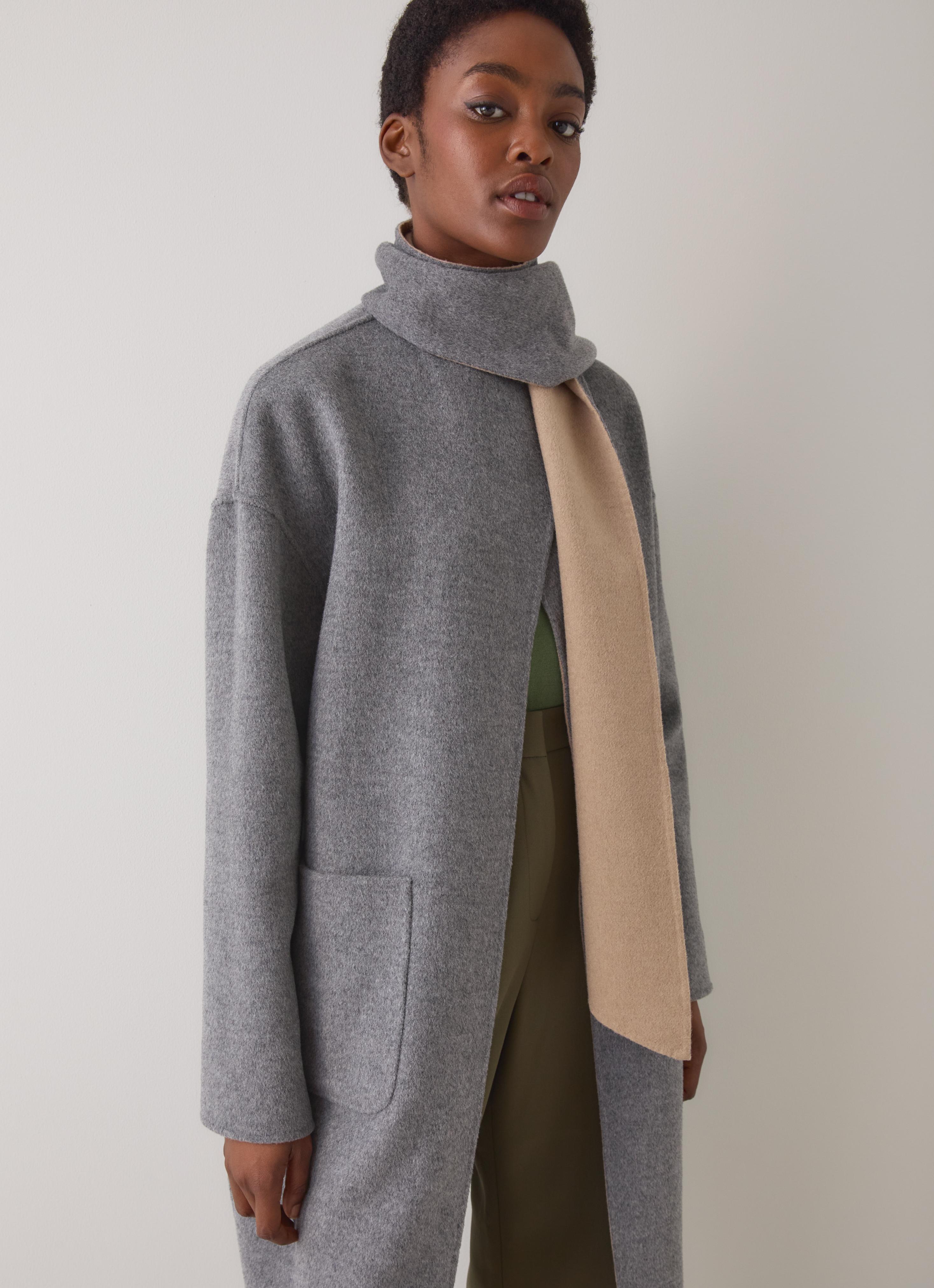 Ivy Wool Blend Grey Camel Coat