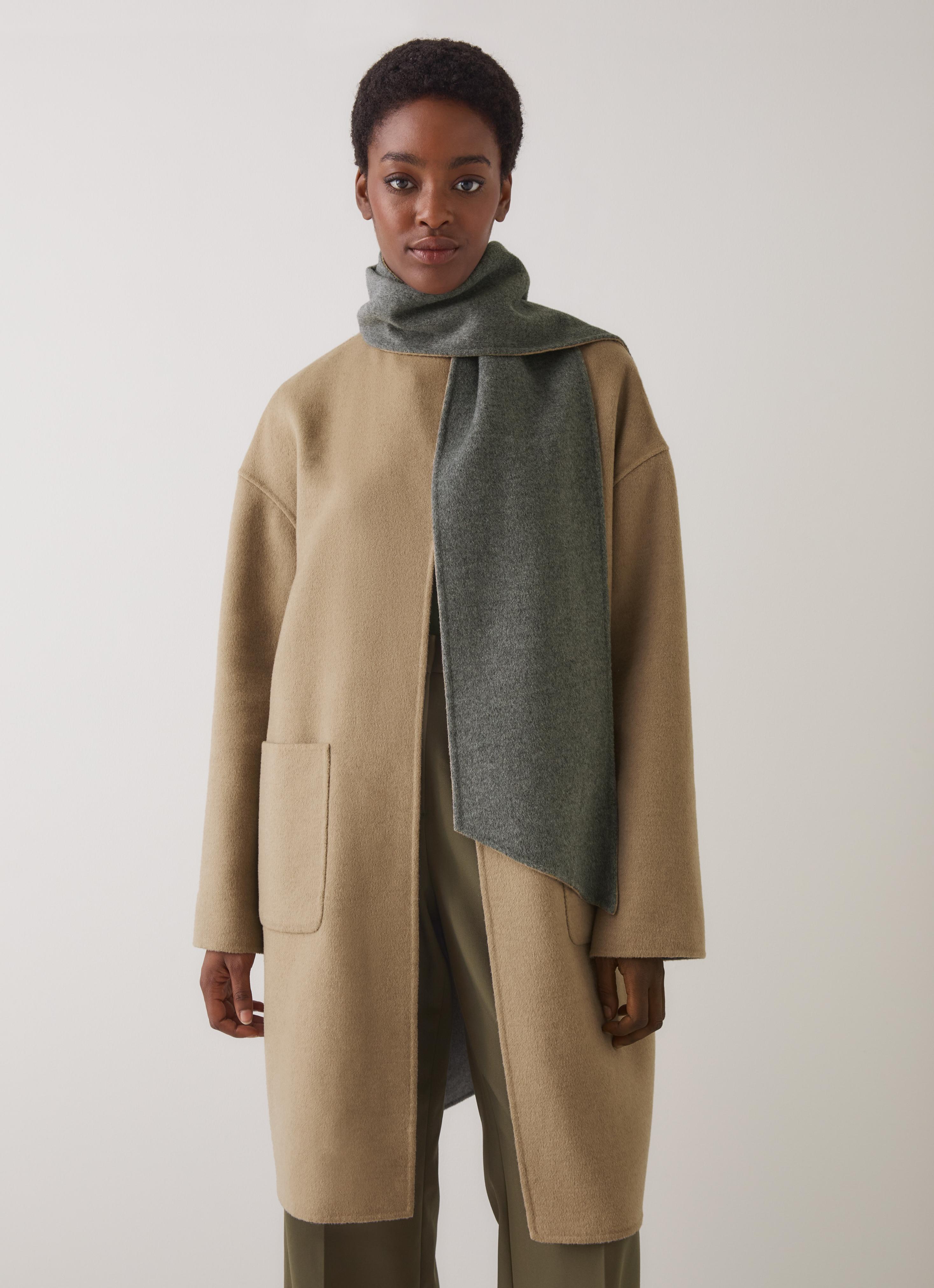 Ivy Wool Blend Grey Camel Coat