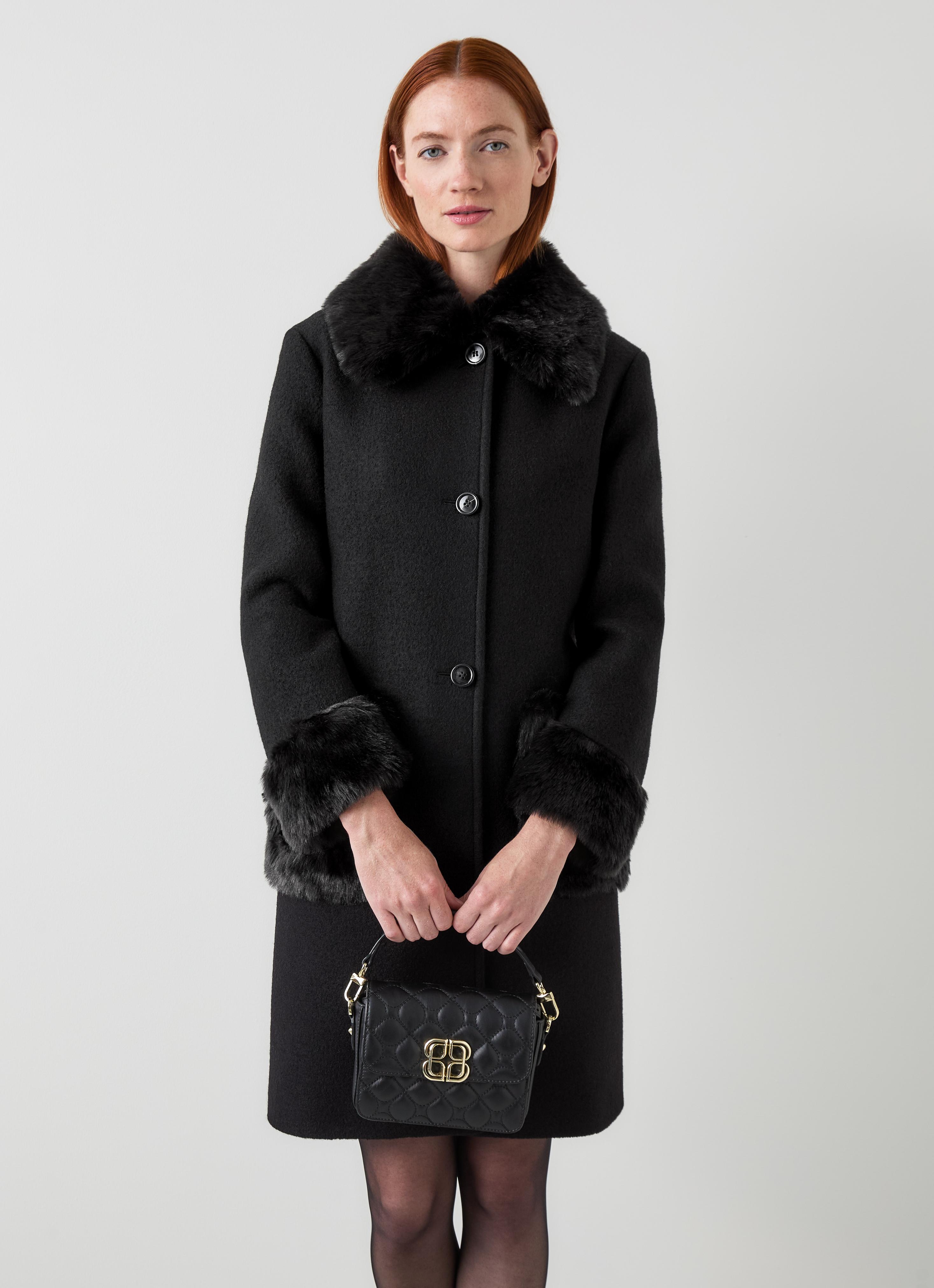 Wool Coat Elegant Black Jacket Men's Black Wool Blend Long Winter