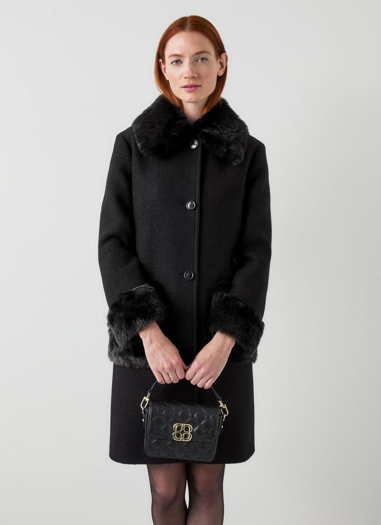 Jamie Black Plain Wool Coat