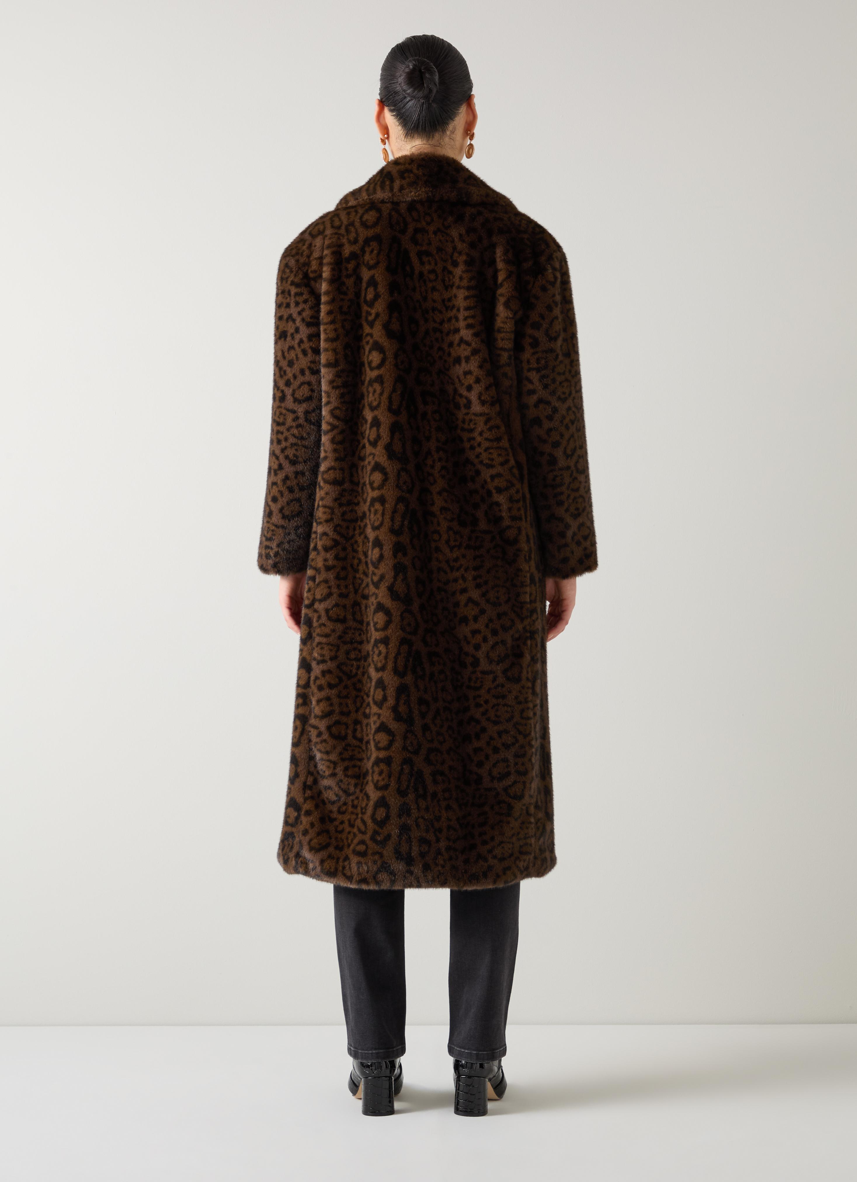 Leila Leopard Faux Fur Double Breasted Coat | Coats & Jackets