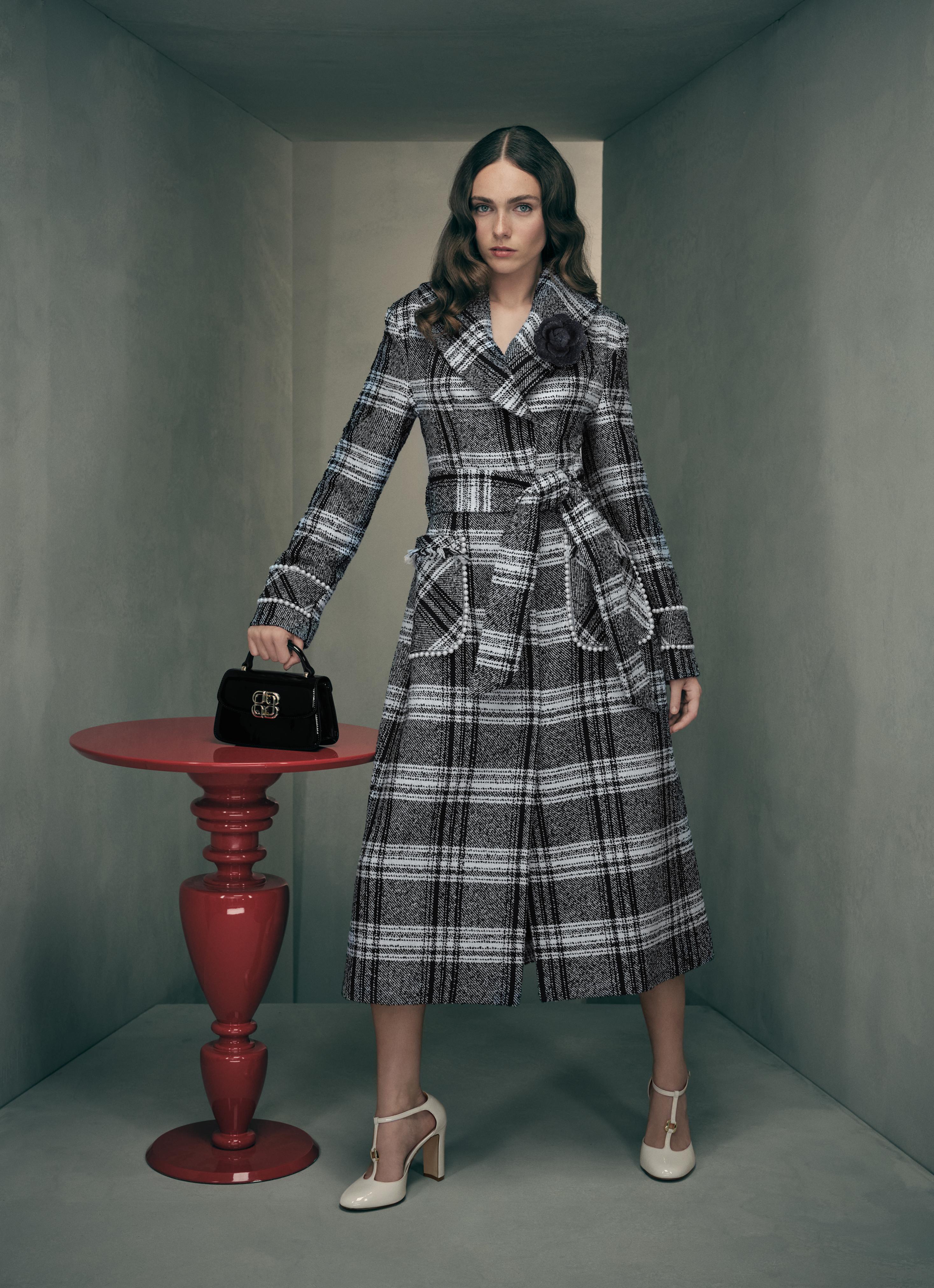 Myra Black Birch Mono Wrap Coat