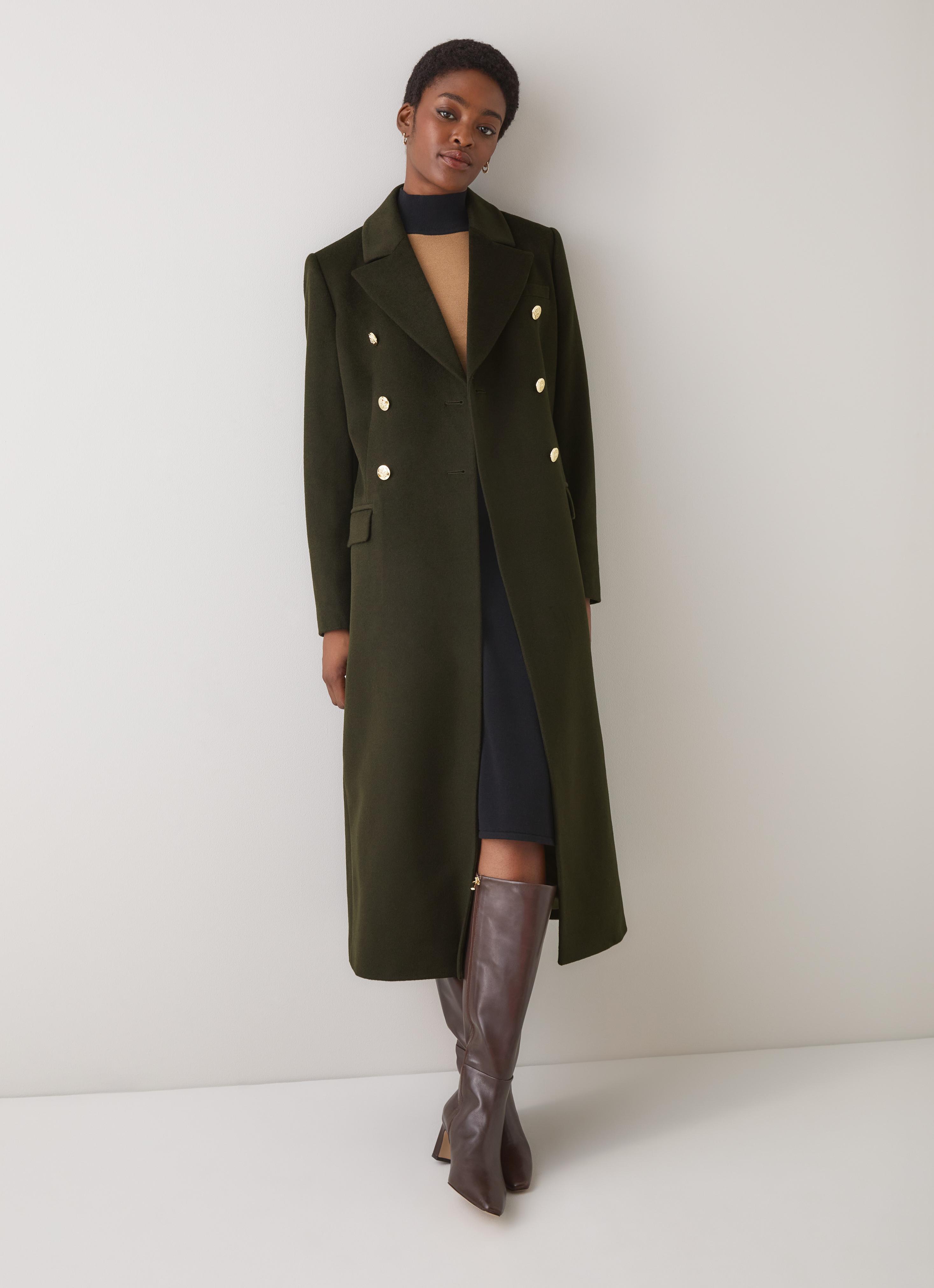 Natalia Green Wool Fitted Double Breasted Coat | Coats & Jackets