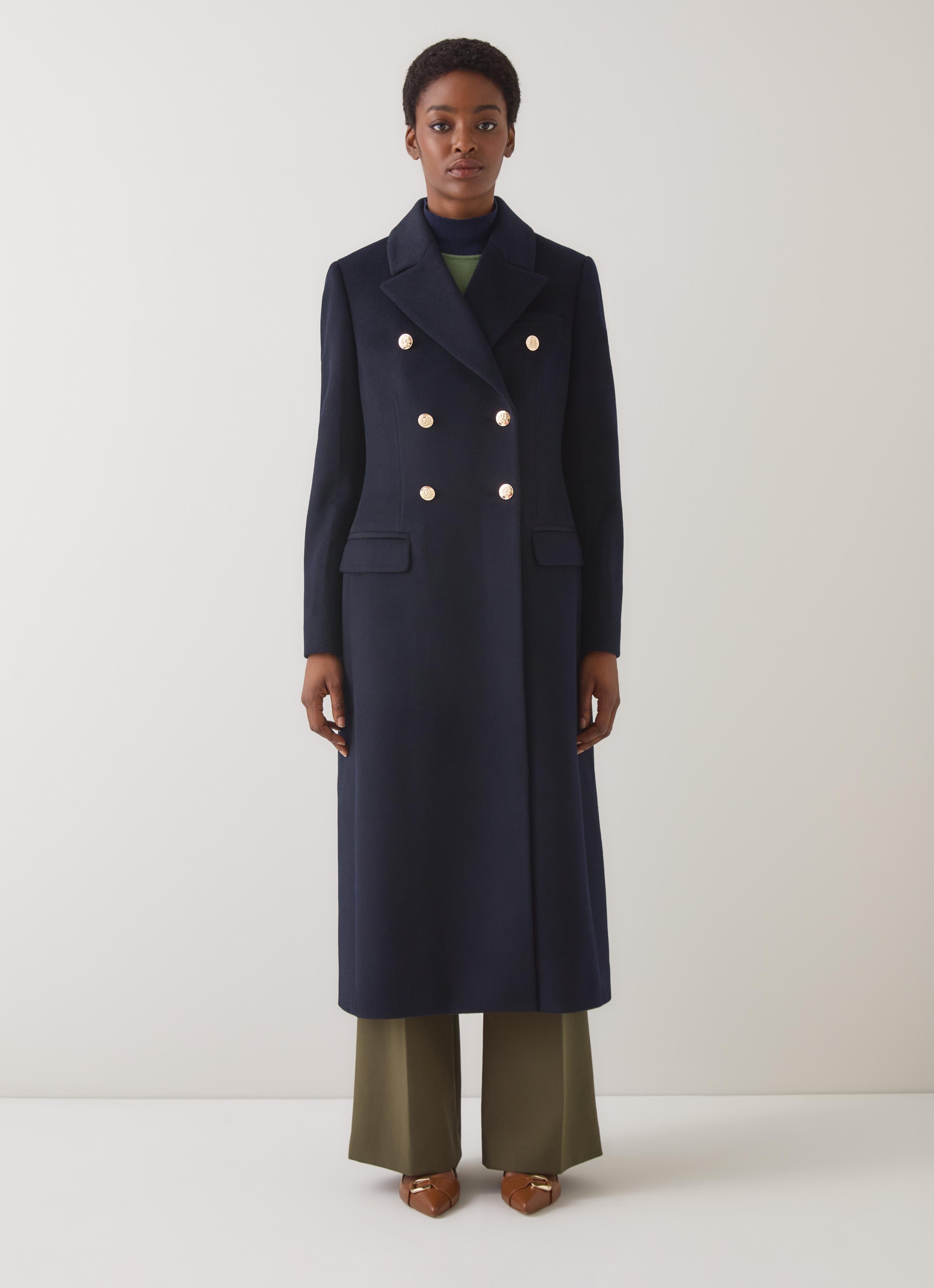 Natalia Midnight Wool Fitted Double Breasted Coat | Coats