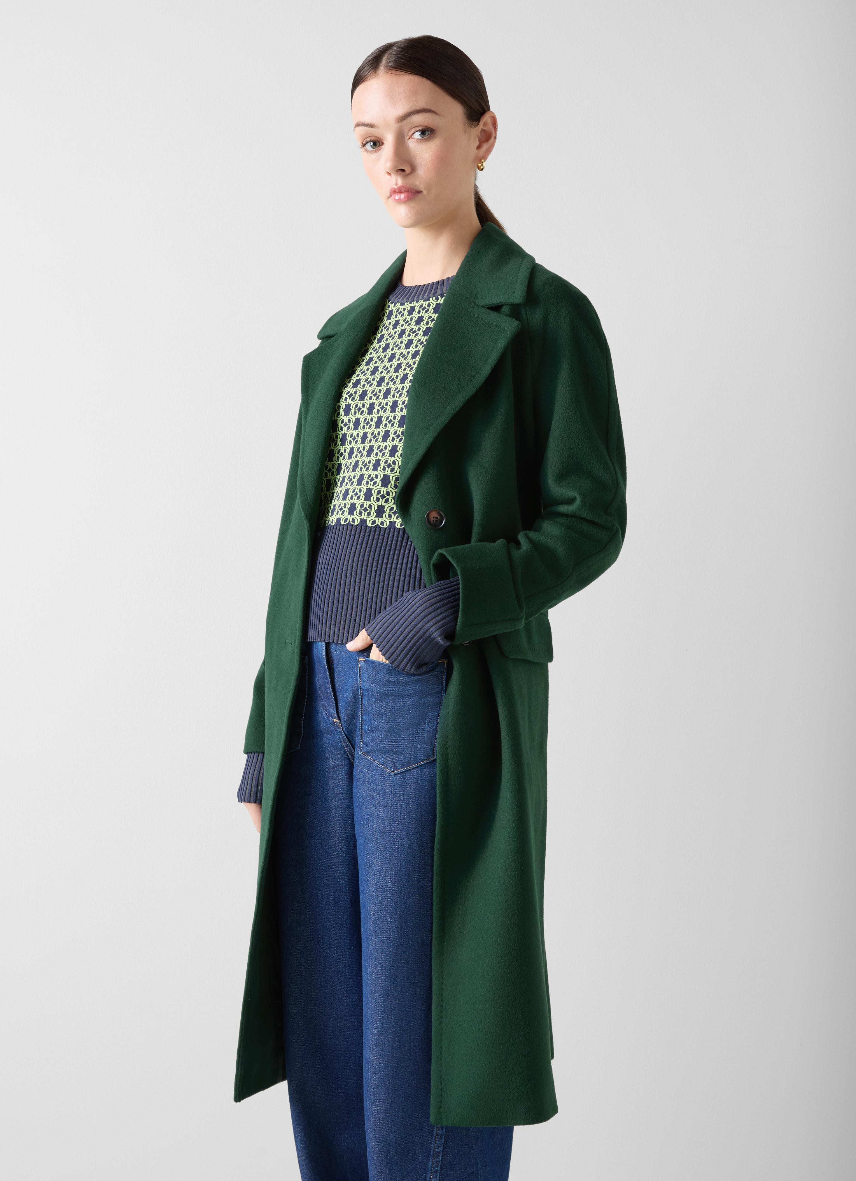 Tori Dark Green Wool-Blend Coat | Coats & Jackets | Clothing