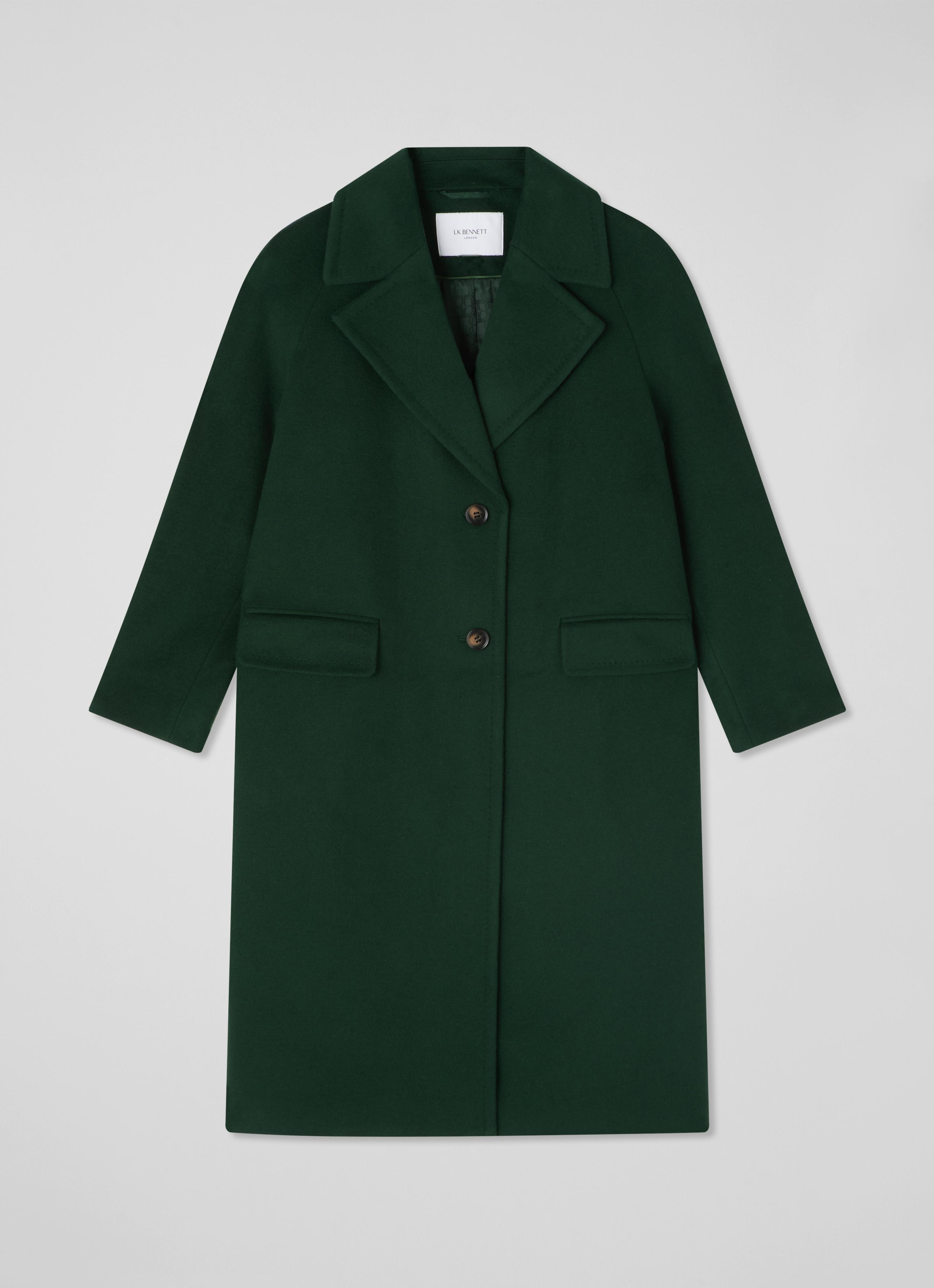 Tori Dark Green Wool-Blend Coat | Coats & Jackets | Clothing