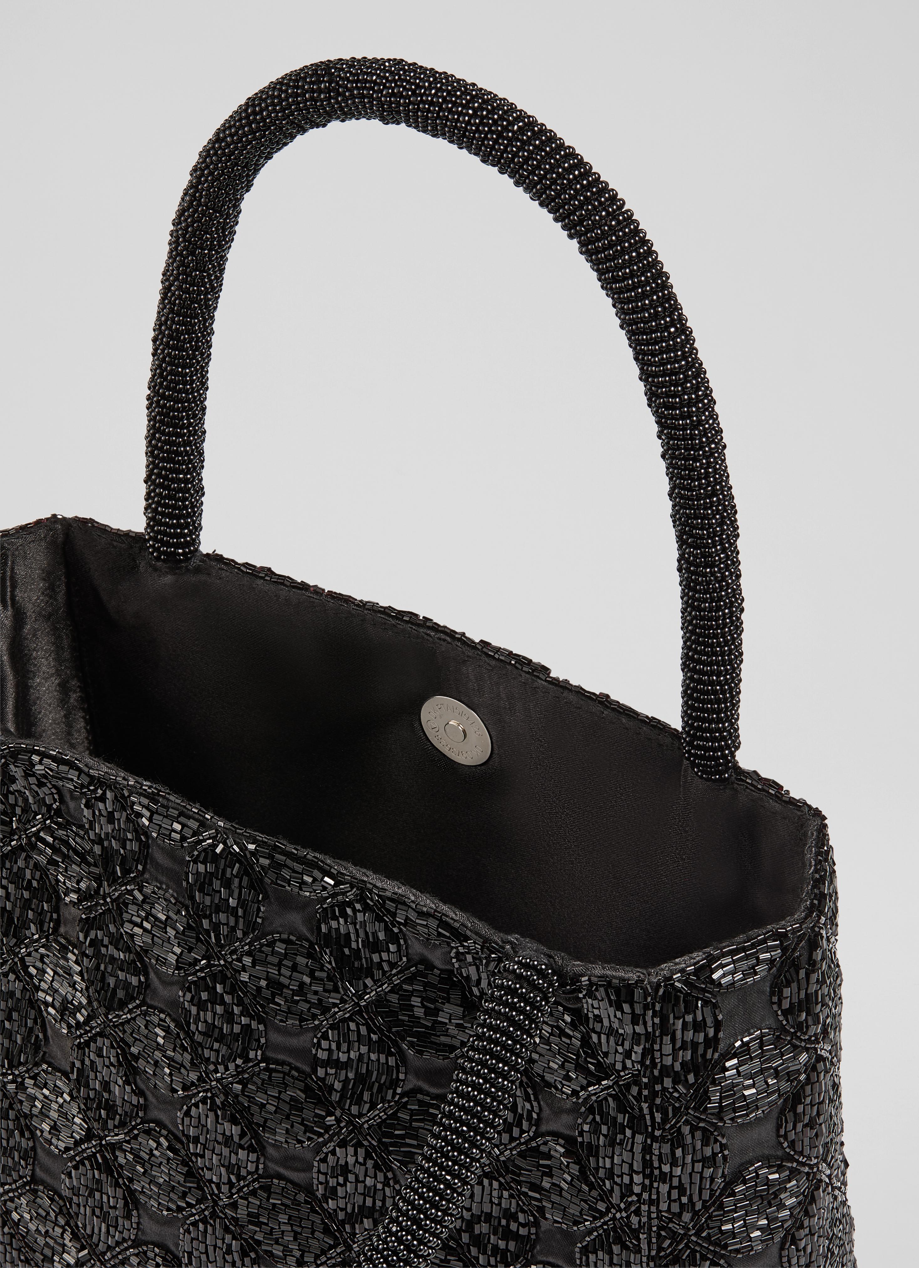 Valerie Black Bead Bag Clutch