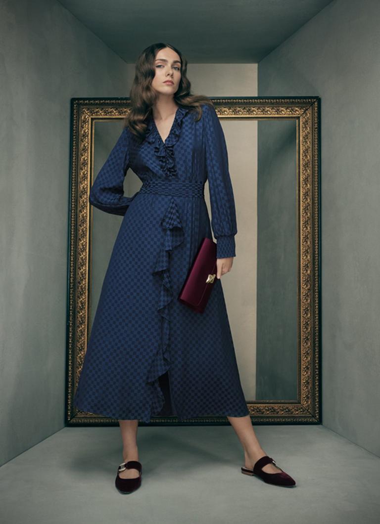 Adriana Midnight Split Neckline Dress