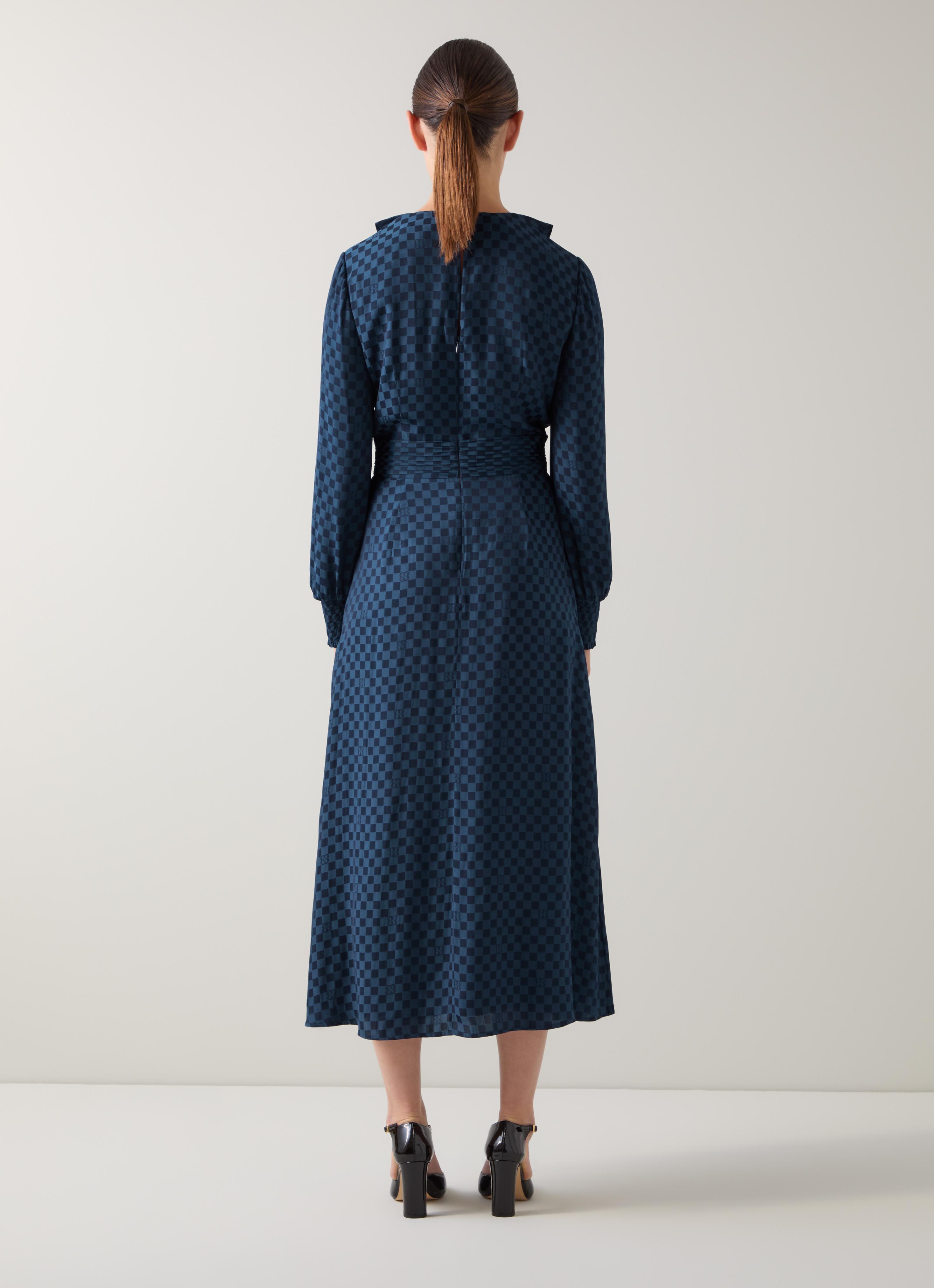 Adriana Midnight Split Neckline Dress | Midi Dresses | Dresses